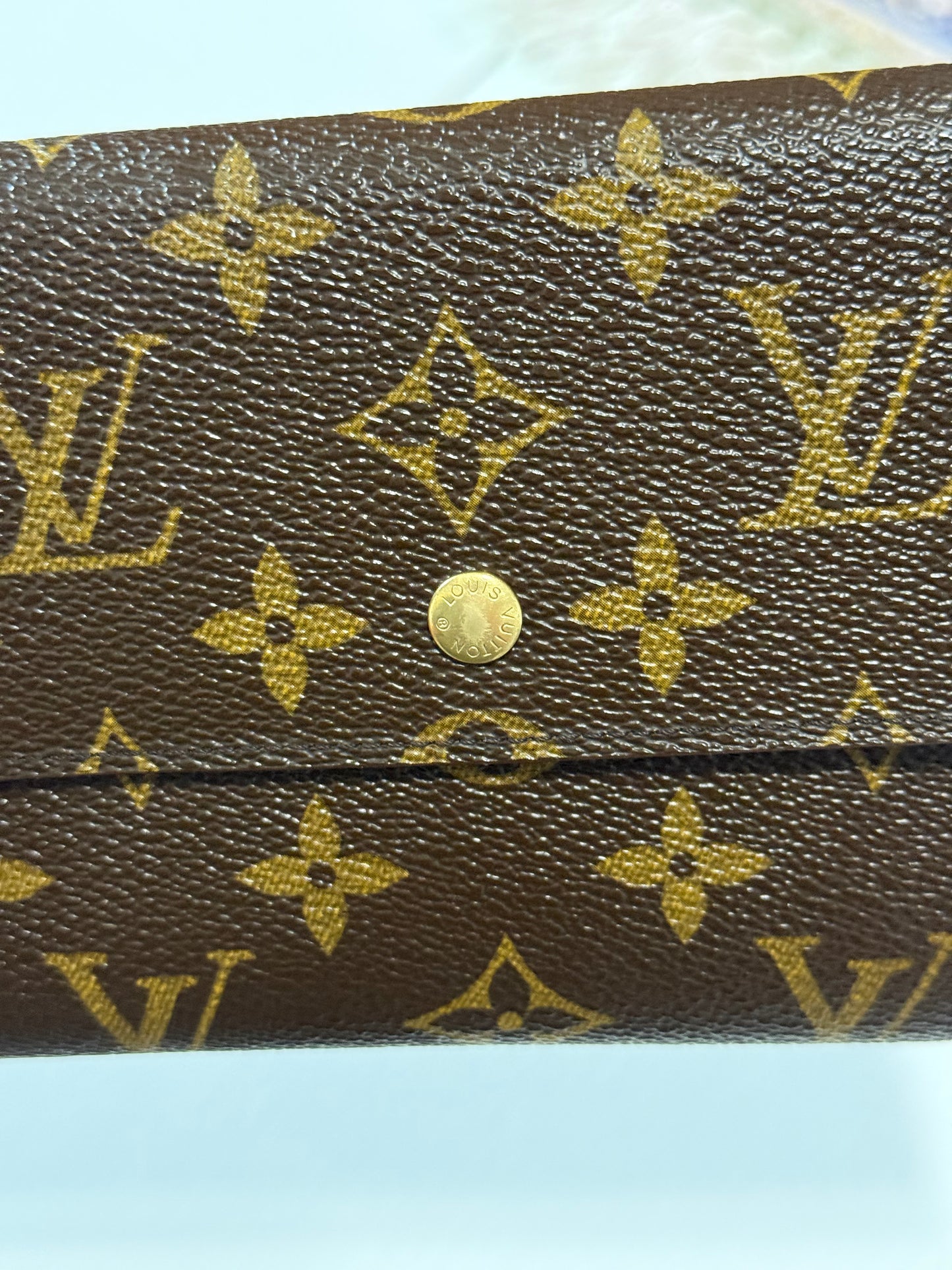 Pre-owned Authentic Louis Vuitton Portefeuille Sarah Damier Ebene Long Wallet