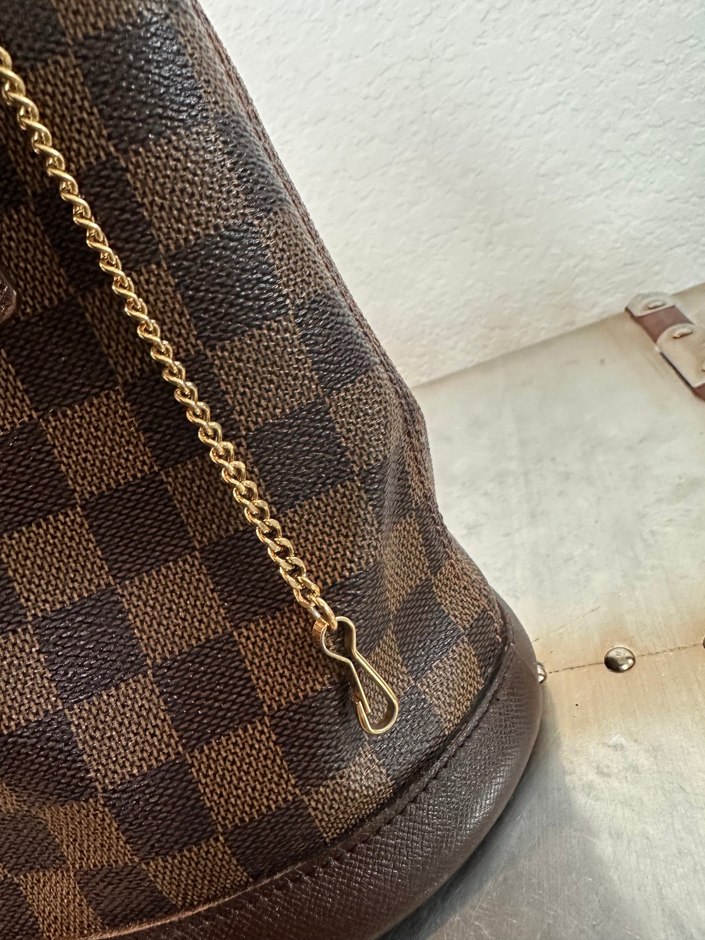 Pre-owned Authentic Louis Vuitton Bucket Damier Ebene Shoulder Bag
