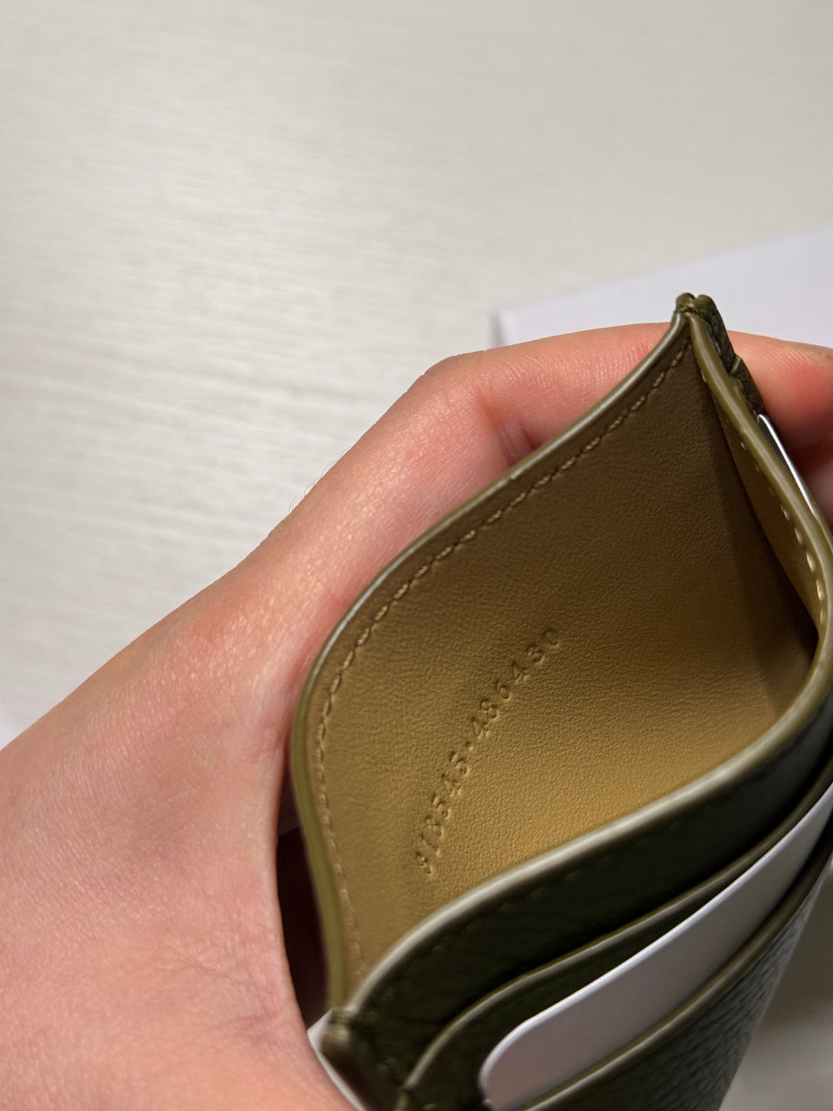 Alexander McQueen ARMY GREEN LEATHER CARD HOLDER