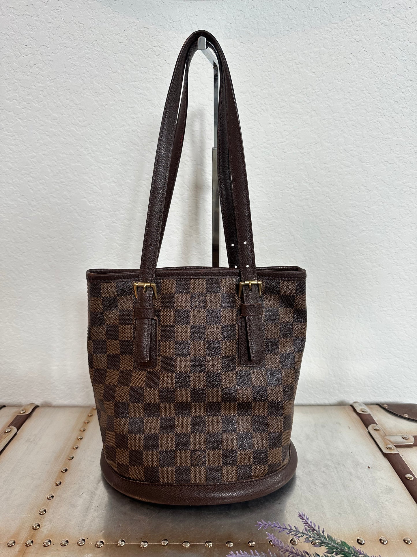 Pre-owned Authentic Louis Vuitton Bucket Damier Ebene Shoulder Bag