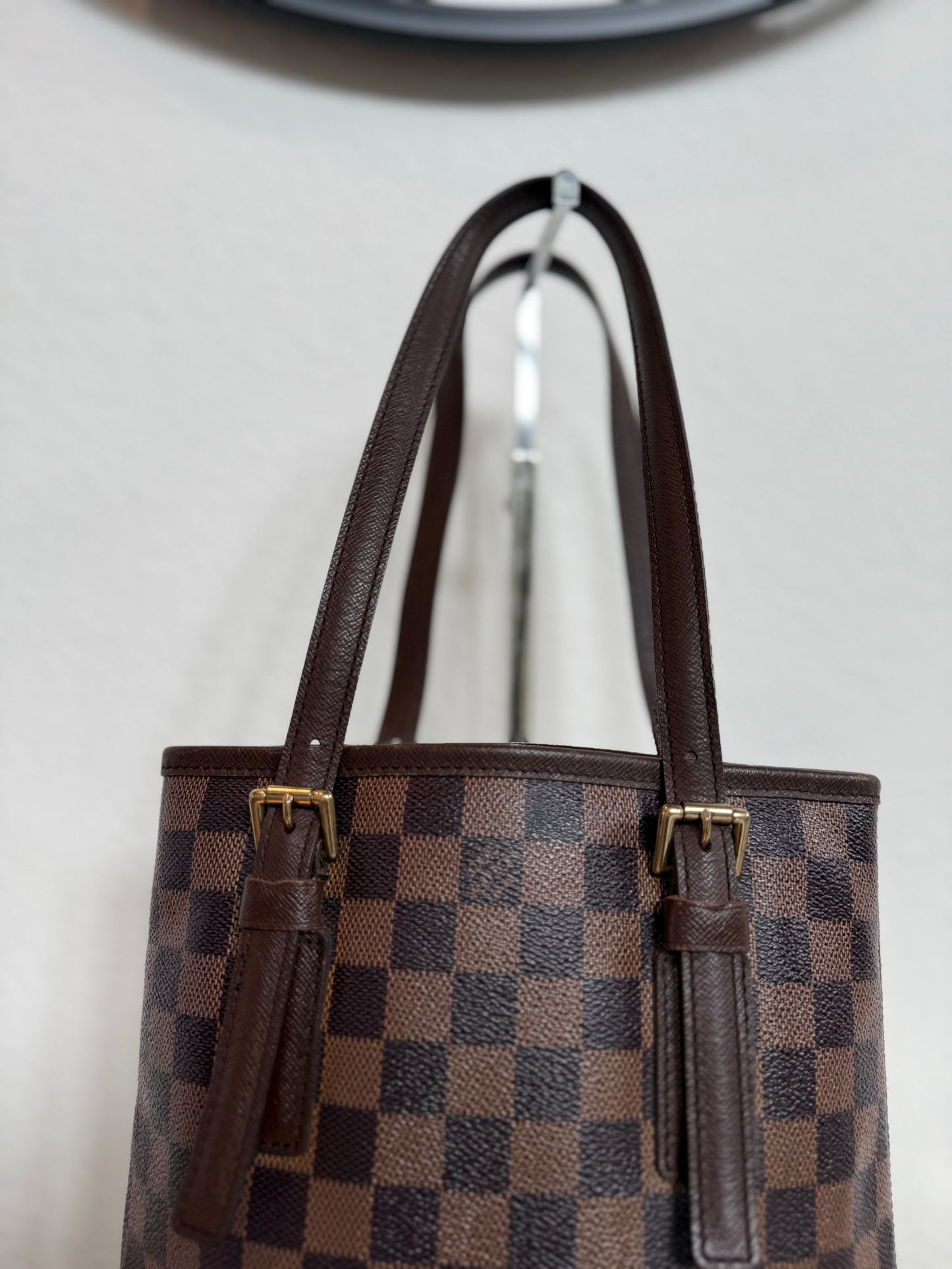 Pre-owned Authentic Louis Vuitton Bucket Damier Ebene Shoulder Bag