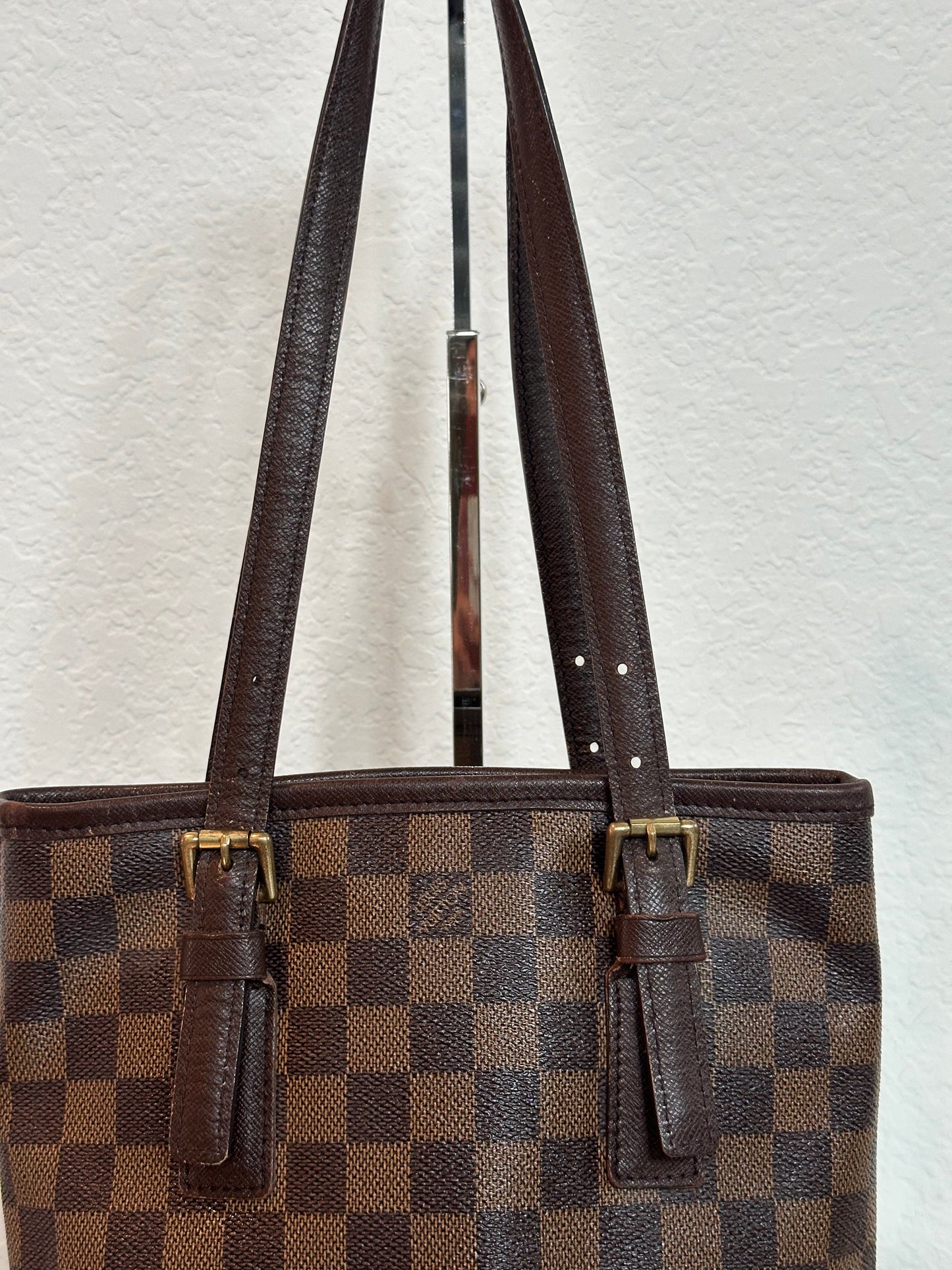 Pre-owned Authentic Louis Vuitton Bucket Damier Ebene Shoulder Bag