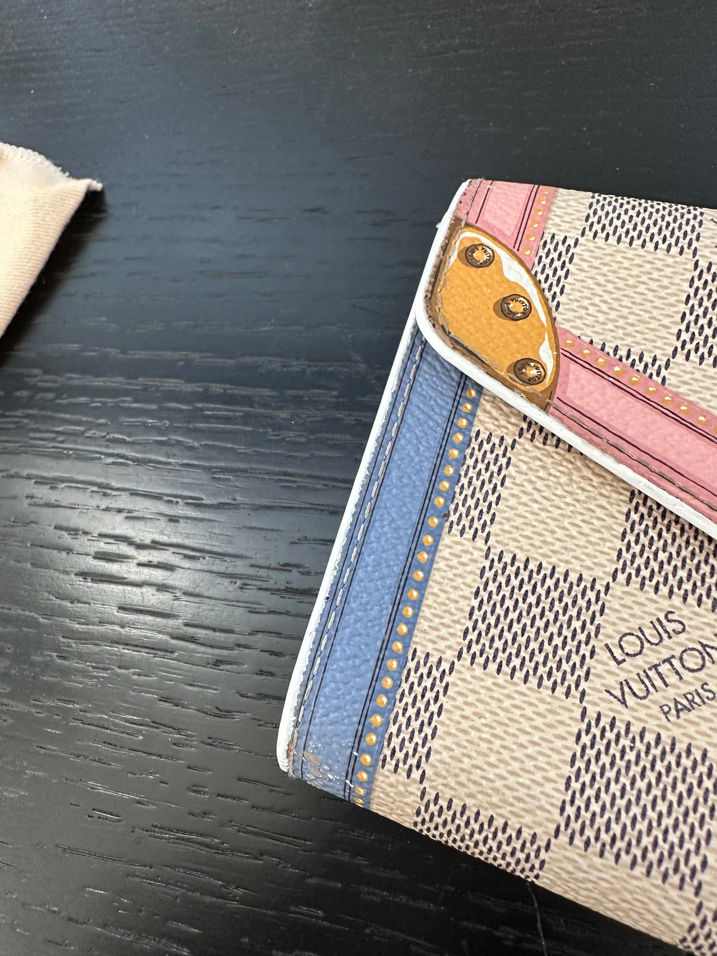 Pre-owned Louis Vuitton Summer Trunks Sarah Damier Azur Long Wallet