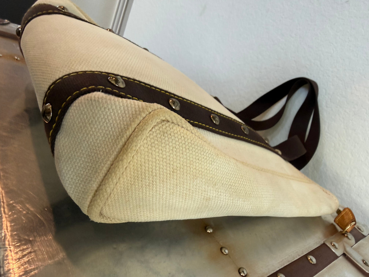 Pre-owned Louis Vuitton Antigua Cabas MM Canvas Shoulder Tote Bag