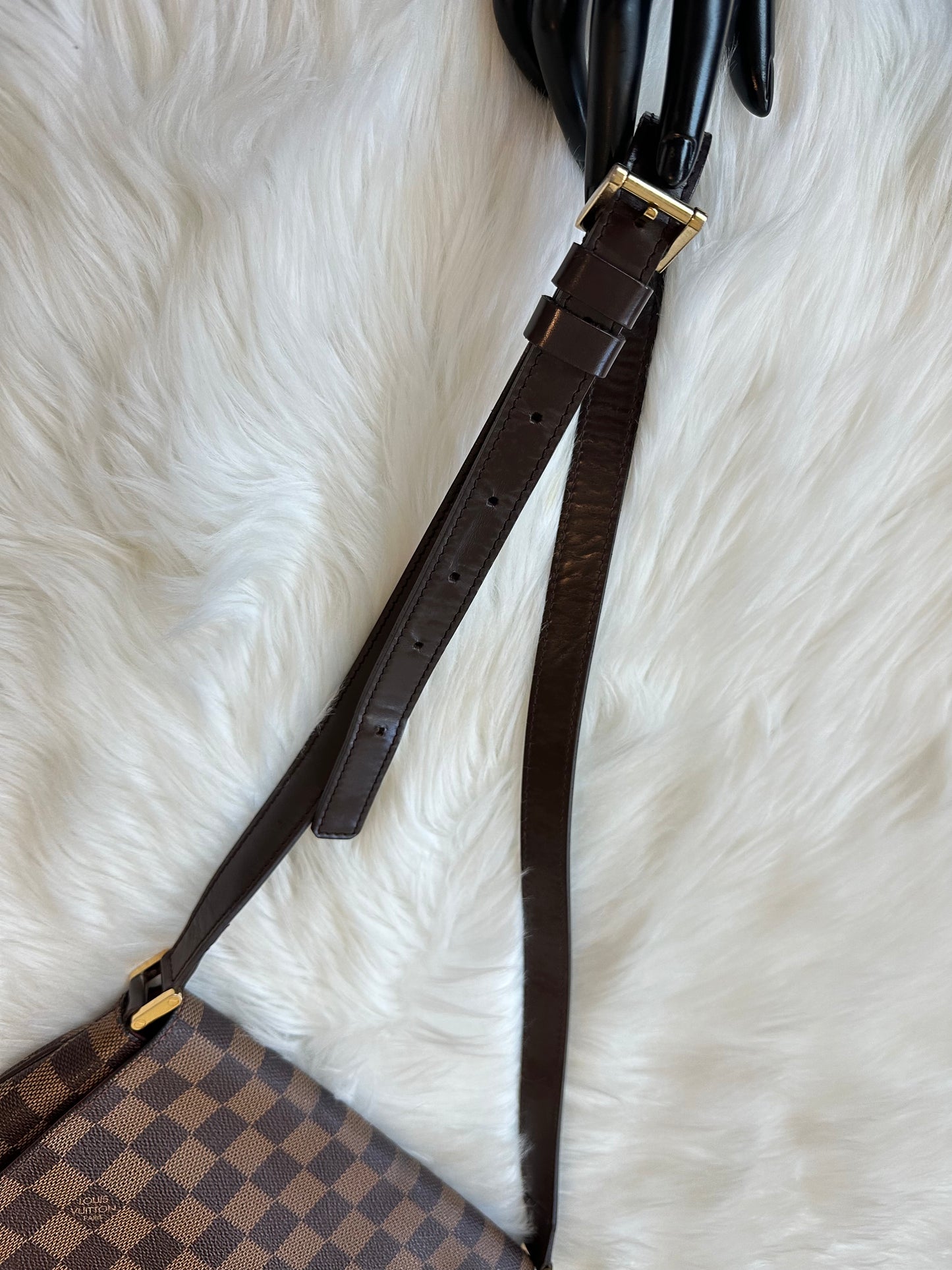 Pre-owned Authentic Louis Vuitton Musette Salsa GM Damier Ebene Shoulder / Crossbody Bag