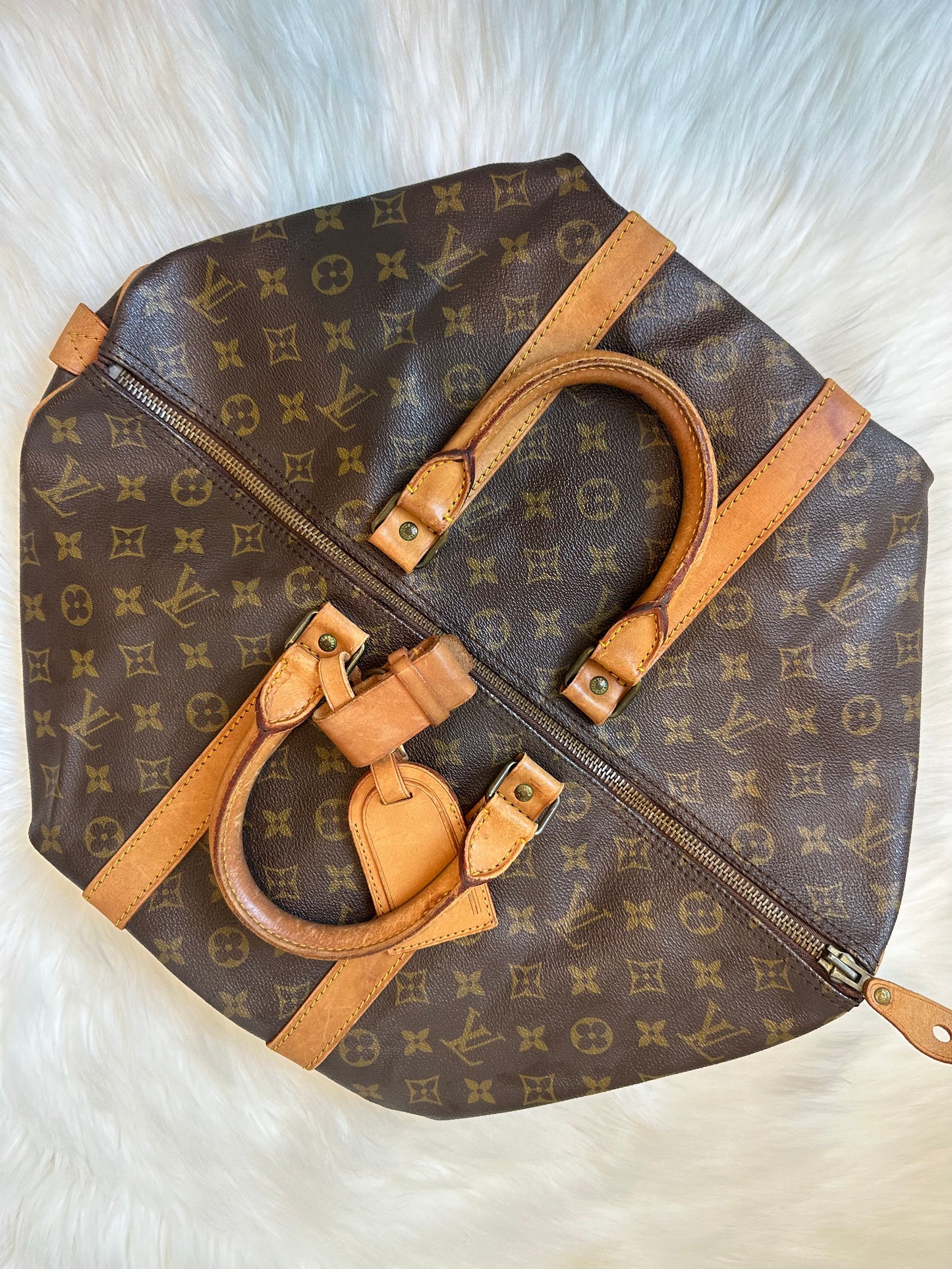 Pre-owned Authentic Vintage Louis Vuitton Keepall 45 Circa 1983 Monogram Travel Handbag