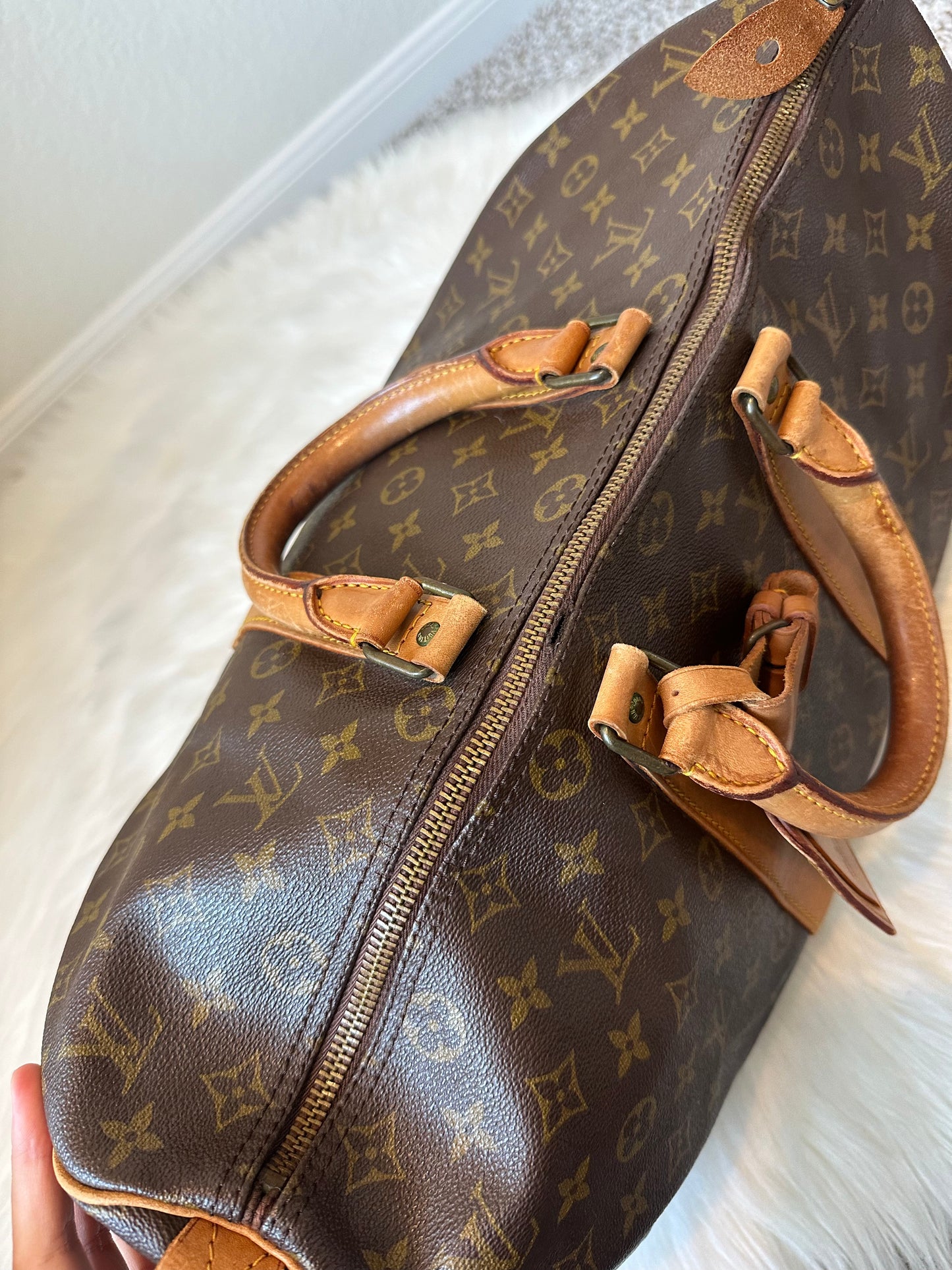 Pre-owned Authentic Vintage Louis Vuitton Keepall 45 Circa 1983 Monogram Travel Handbag