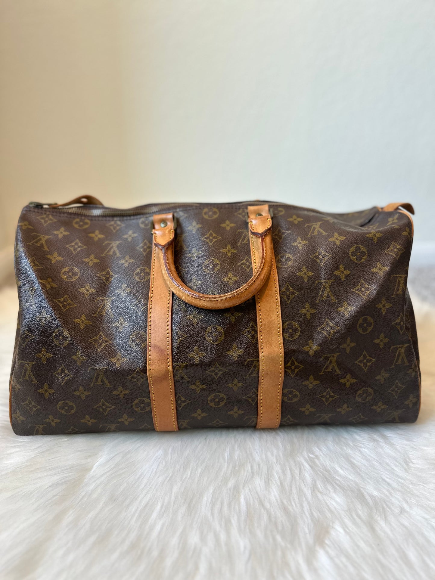 Pre-owned Authentic Vintage Louis Vuitton Keepall 45 Circa 1983 Monogram Travel Handbag