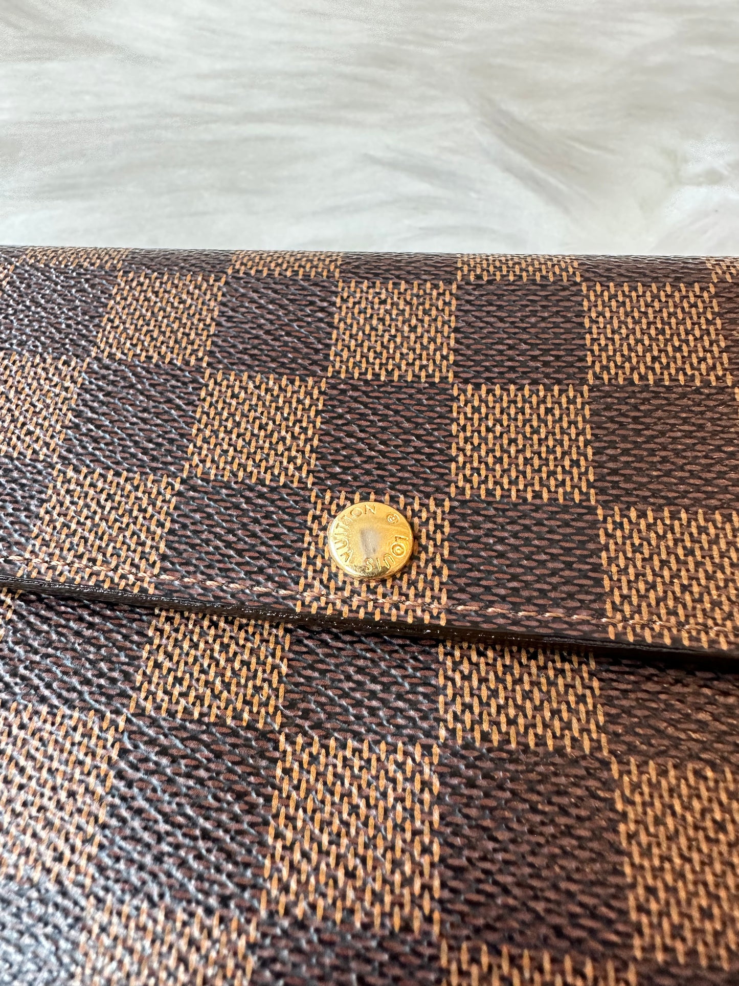 Pre-owned Authentic Louis Vuitton Portefeuille Sarah Damier Ebene Long Wallet