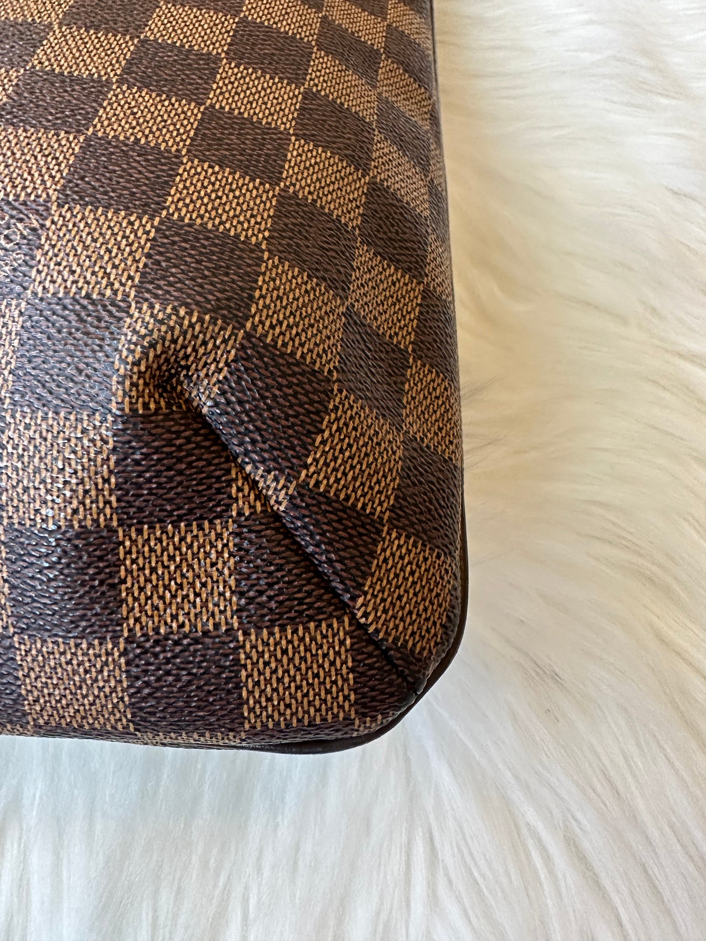 Pre-owned Authentic Louis Vuitton Musette Salsa GM Damier Ebene Shoulder / Crossbody Bag