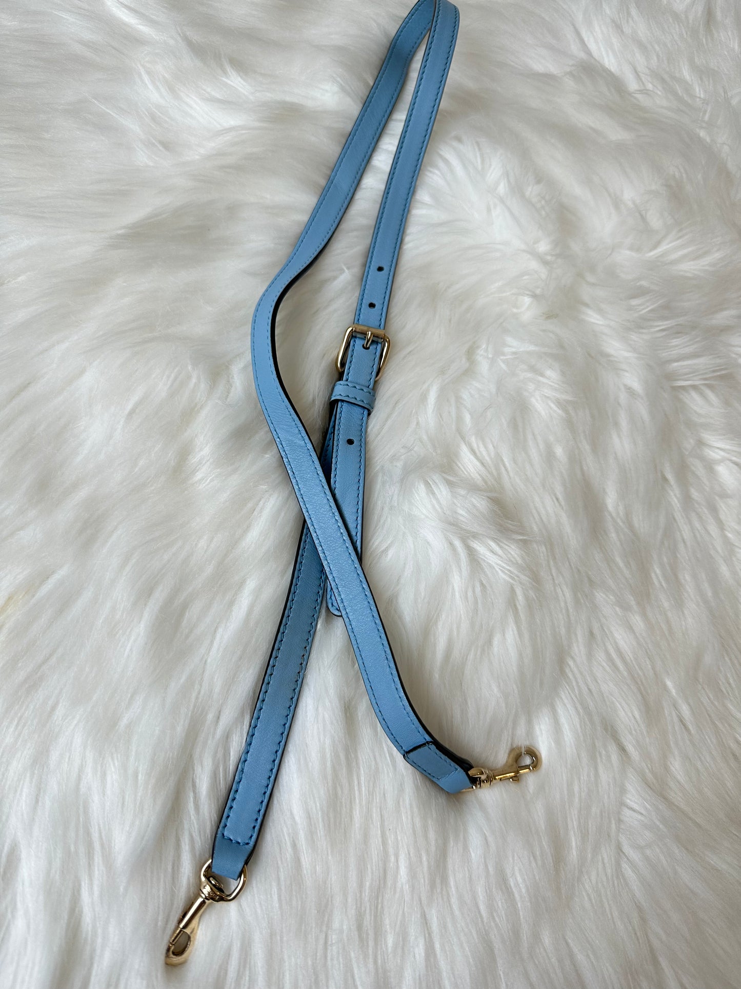 Pre-owned Authentic GUCCI Mini Dome Microguccissima GG Light Blue Leather Crossbody Bag
