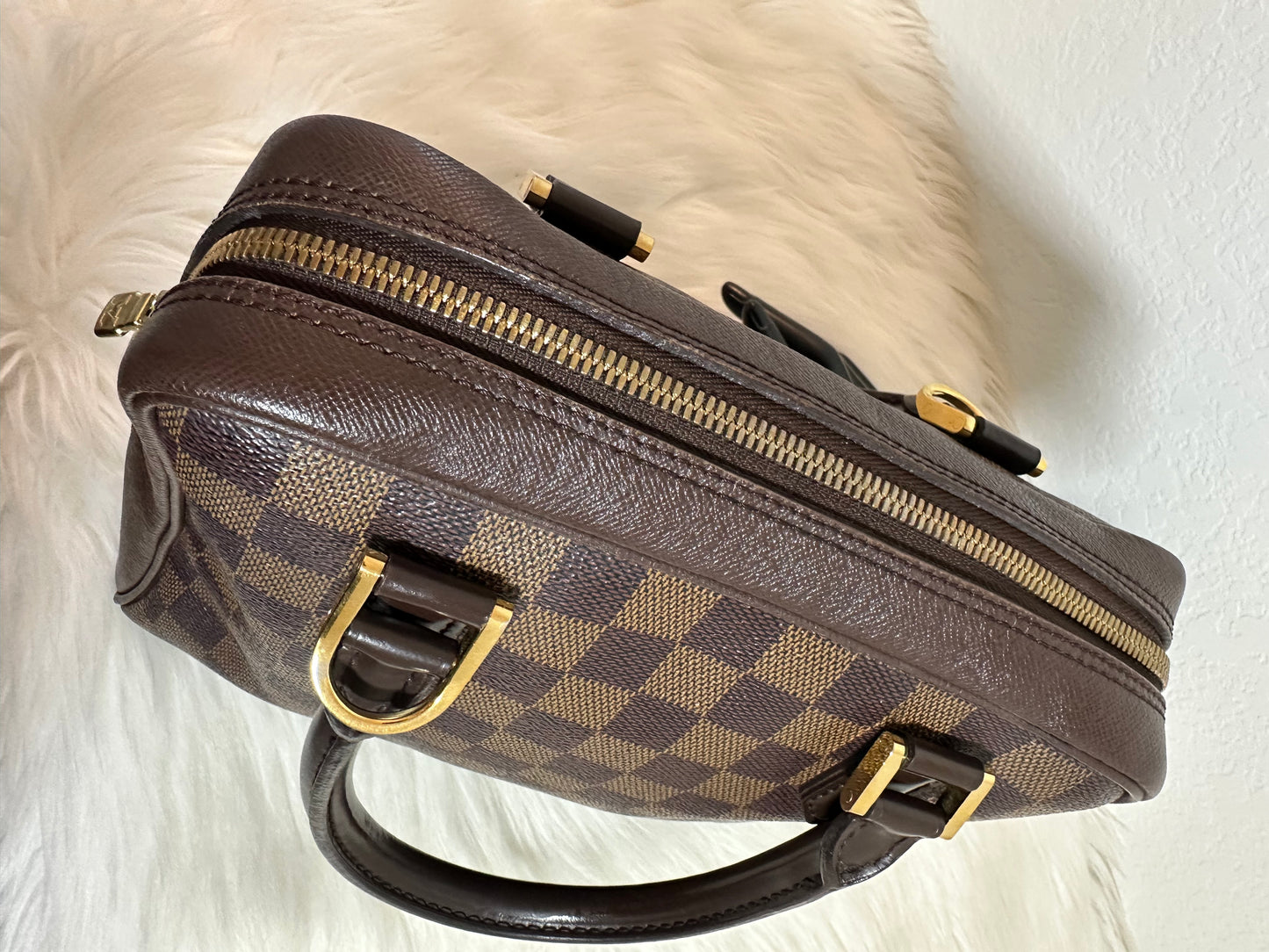 Pre-owned Authentic Louis Vuitton Brera Damier Ebene Handbag