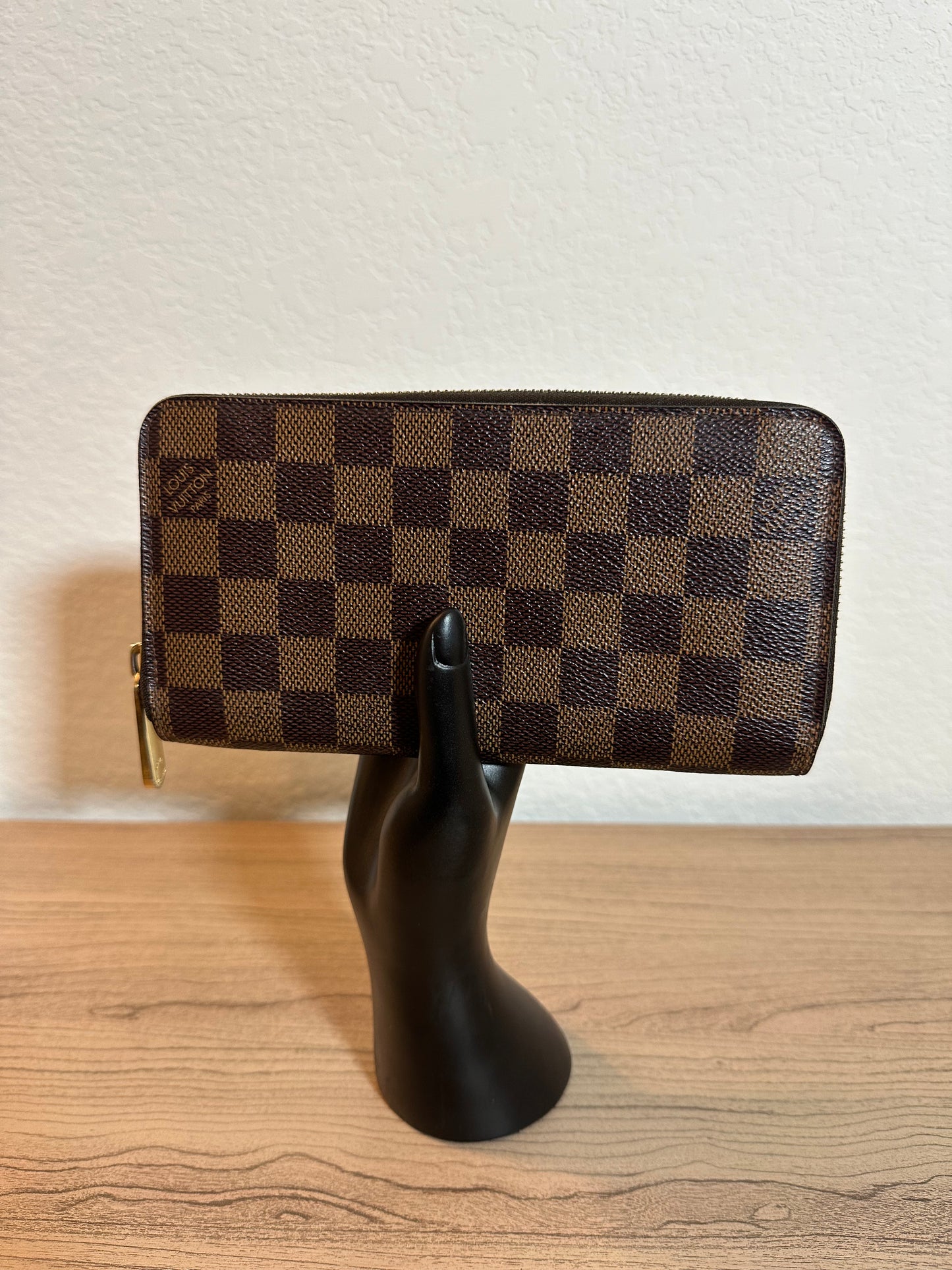 Pre-owned Authentic Louis Vuitton Damier Ebene Zippy Long Wallet