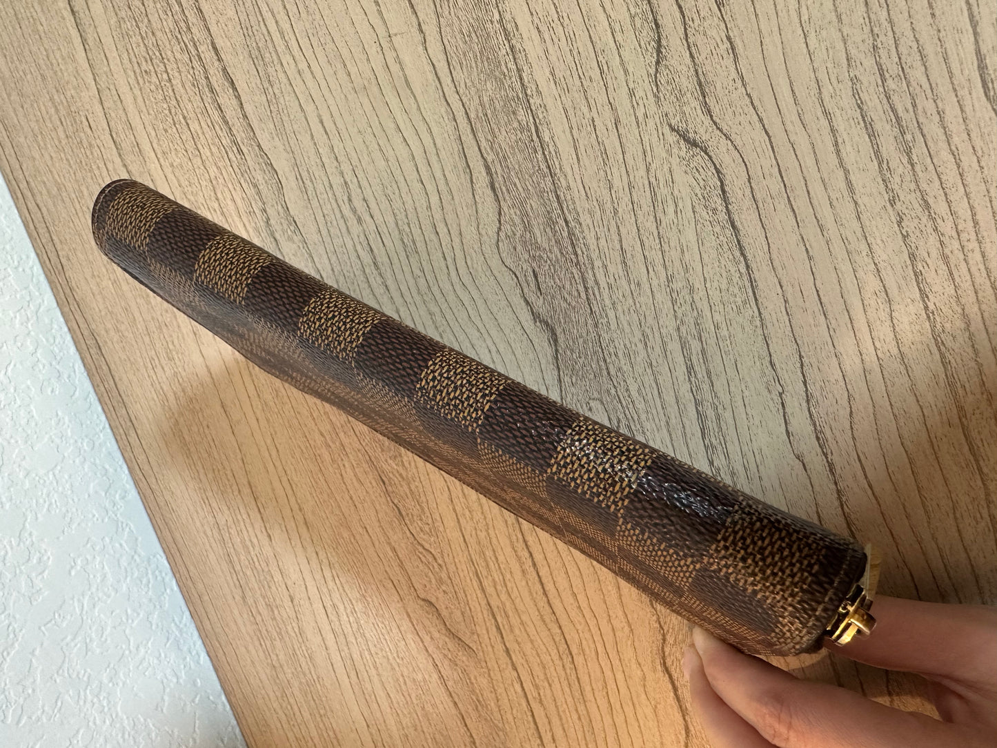 Pre-owned Authentic Louis Vuitton Damier Ebene Zippy Long Wallet