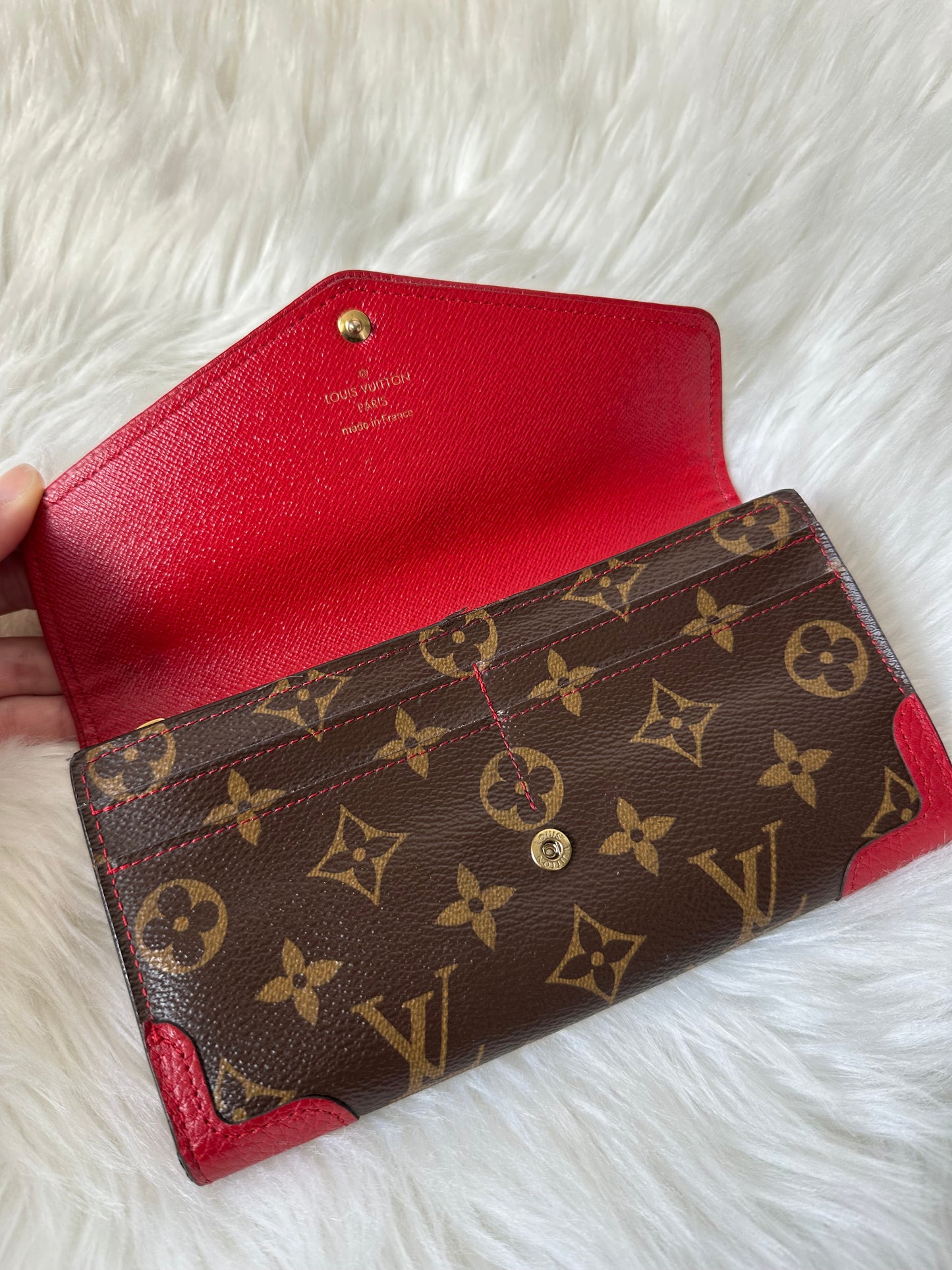 Pre-owned Authentic Louis Vuitton Monogram Sarah Retiro Long Wallet