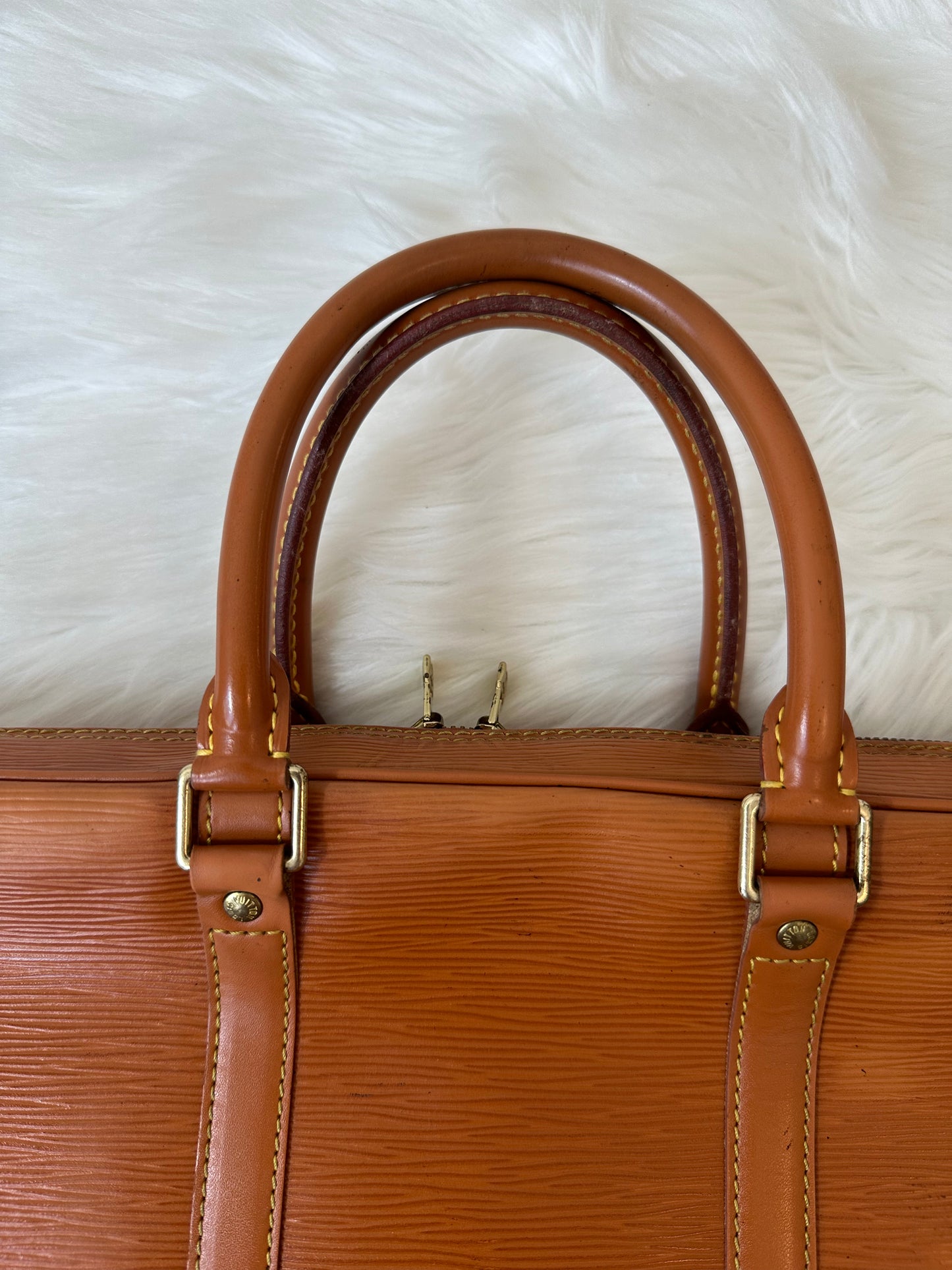 Pre-owned Authentic Louis Vuitton Epi Porte Documents Voyage Briefcase / Laptop Bag