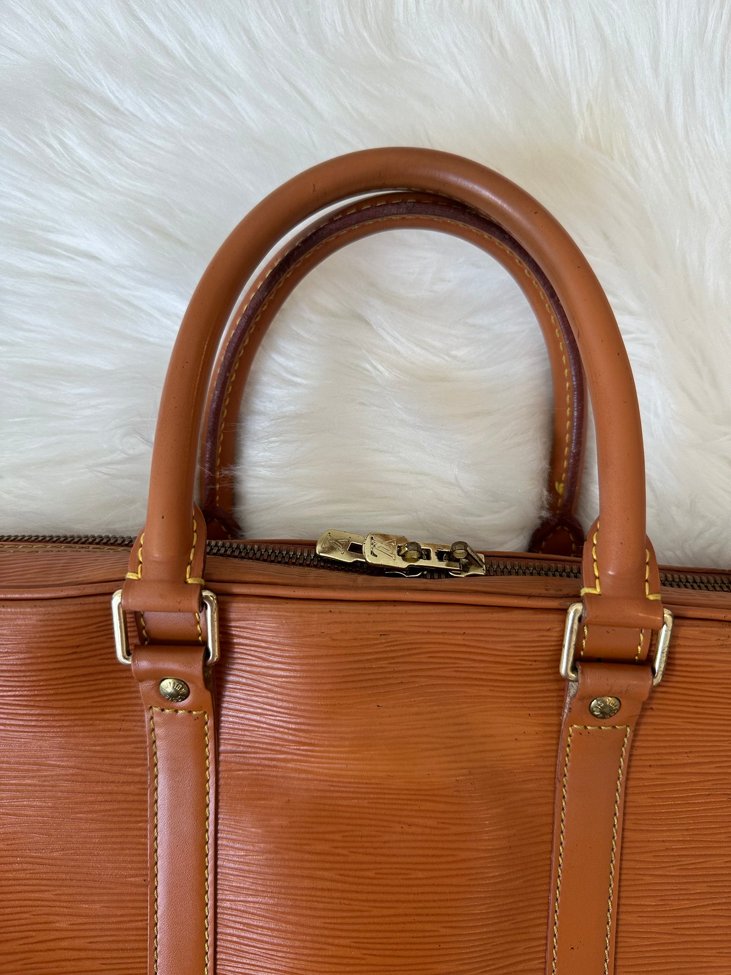 Pre-owned Authentic Louis Vuitton Epi Porte Documents Voyage Briefcase / Laptop Bag
