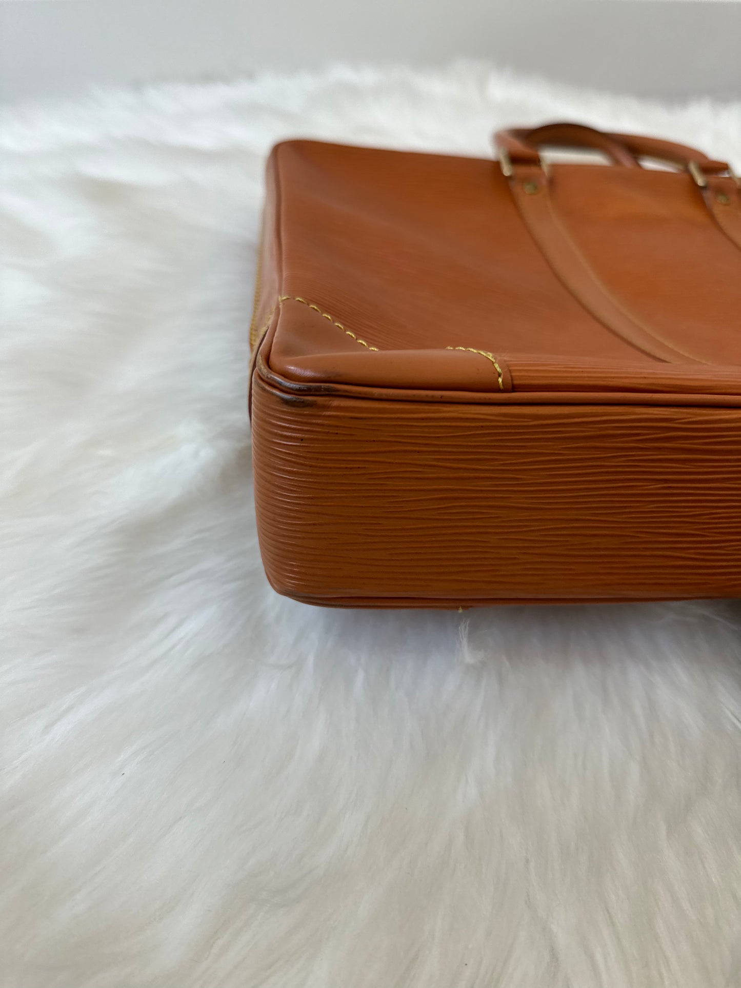 Pre-owned Authentic Louis Vuitton Epi Porte Documents Voyage Briefcase / Laptop Bag