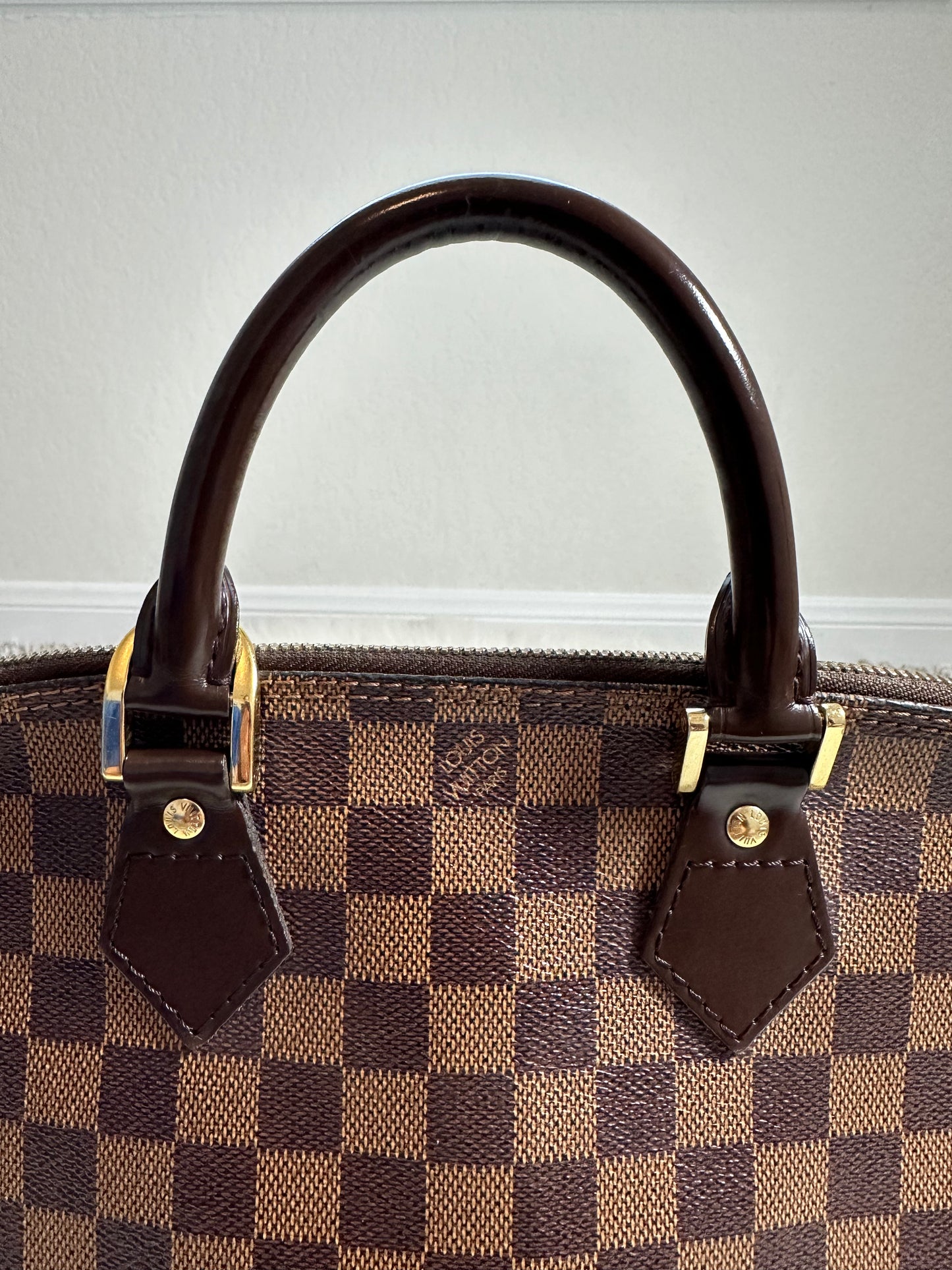 Pre-owned Authentic Louis Vuitton Alma PM Damier Ebene Handbag