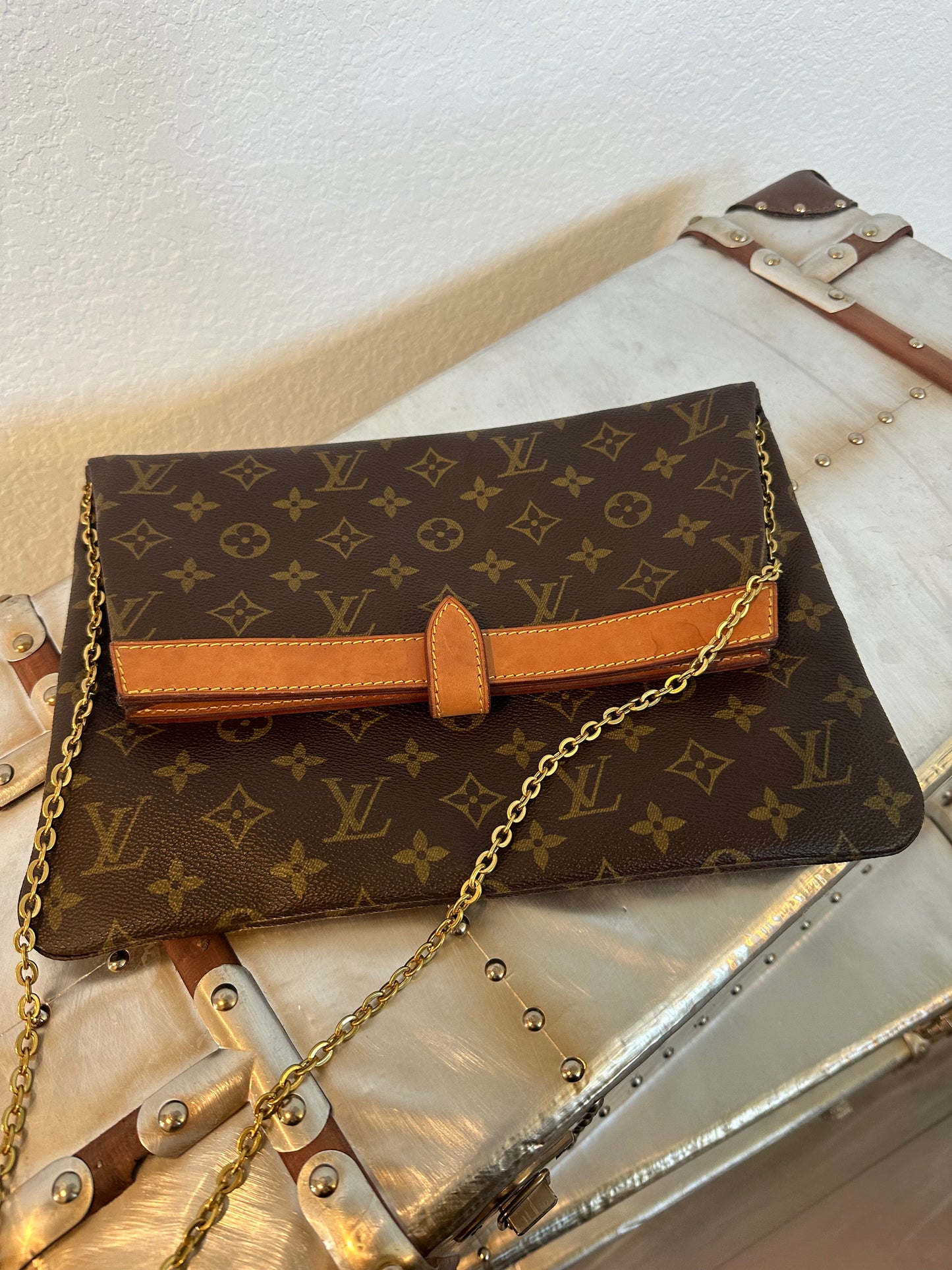 Pre-owned Authentic Louis Vuitton Pochette Pliante Clutch Monogram Handbag