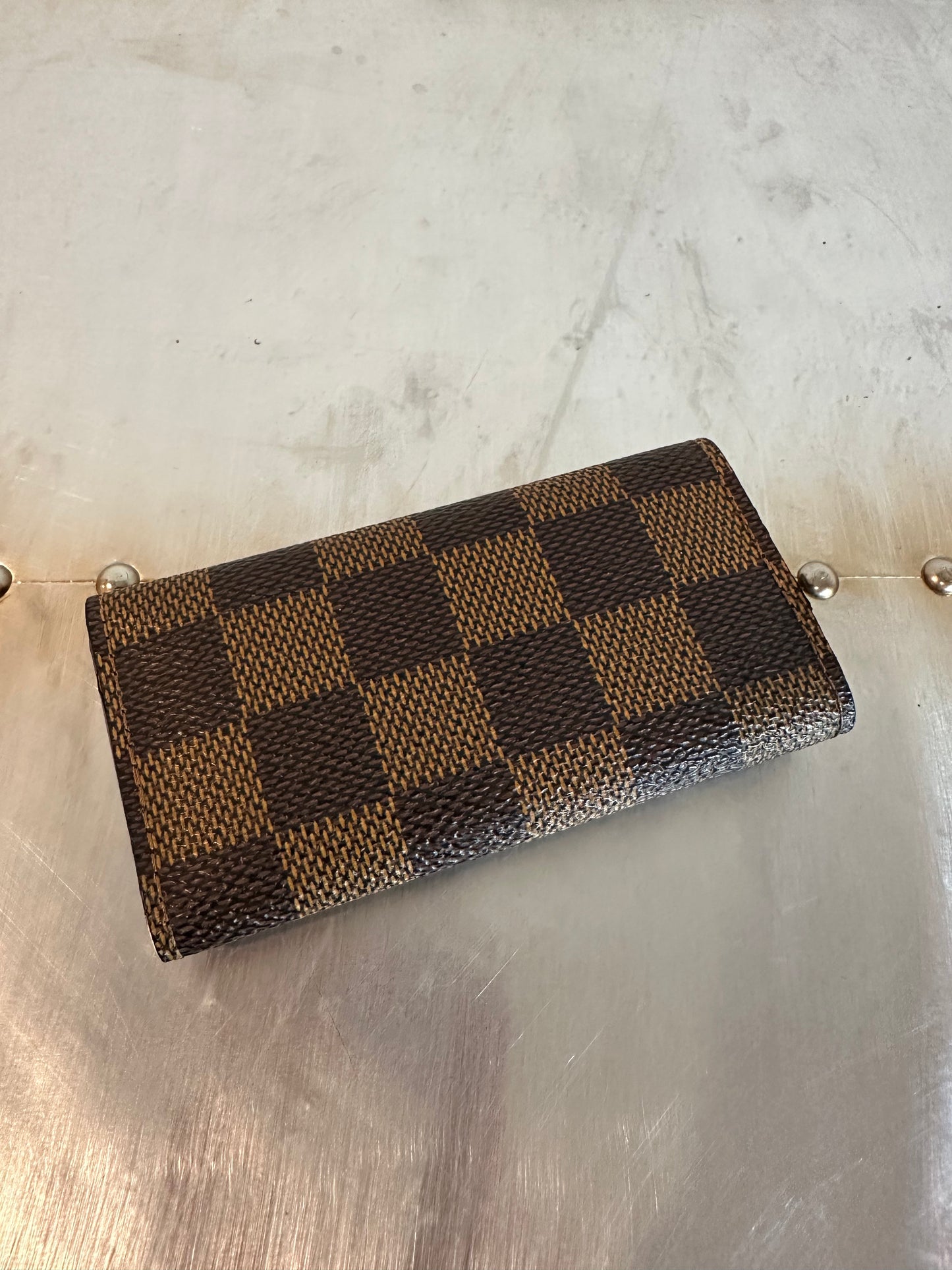 Pre-owned Authentic Louis Vuitton Damier Ebene 4 Key Holder