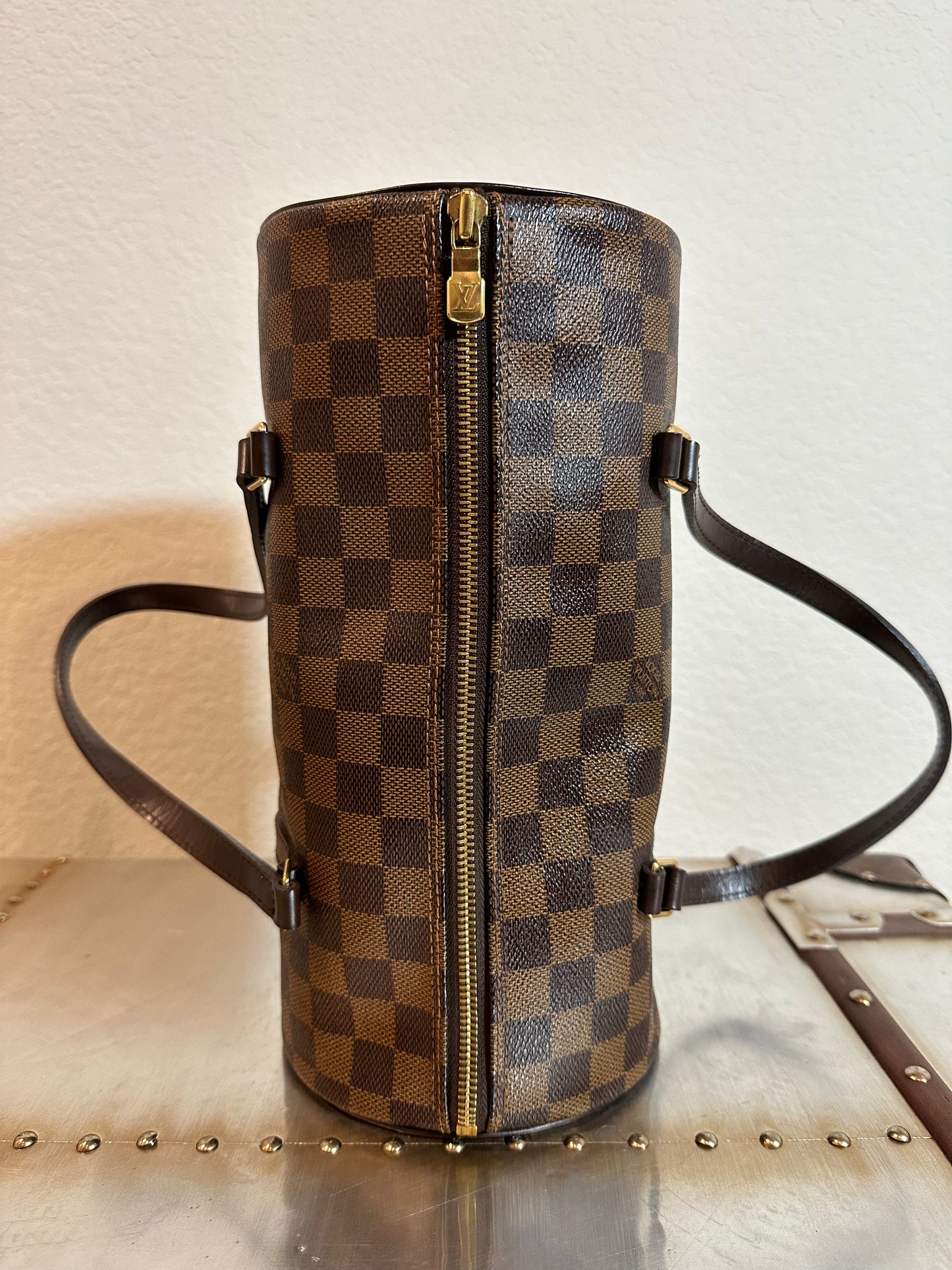 Pre-owned Authentic Louis Vuitton Papillon 30 Damier Ebene Handbag