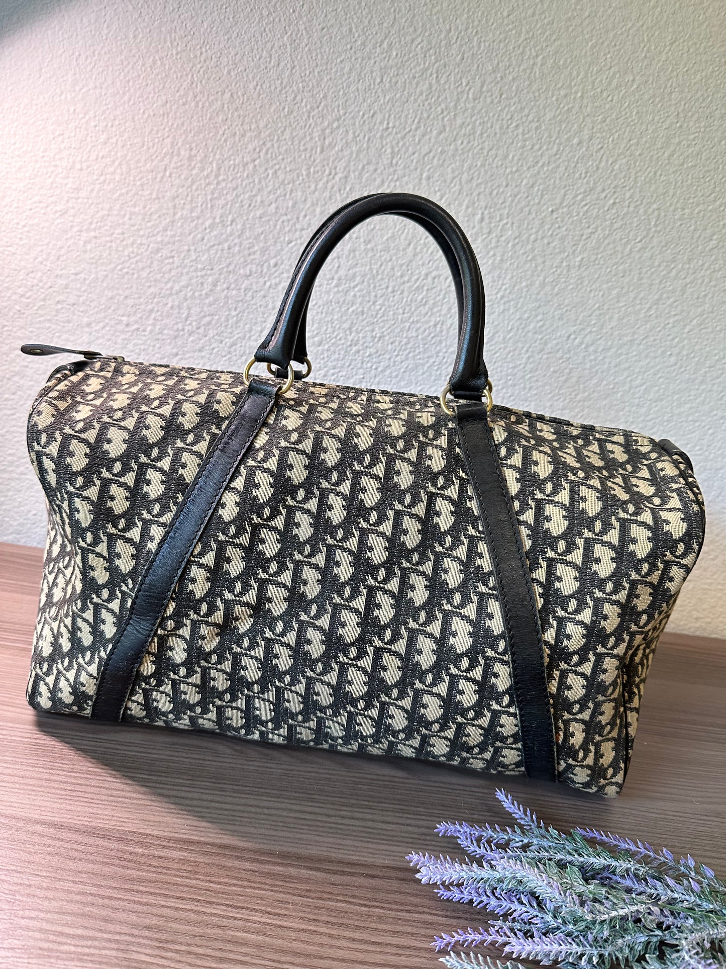 Pre-owned Authentic Christian Dior Trotter Boston Monogram Duffle / Handbag