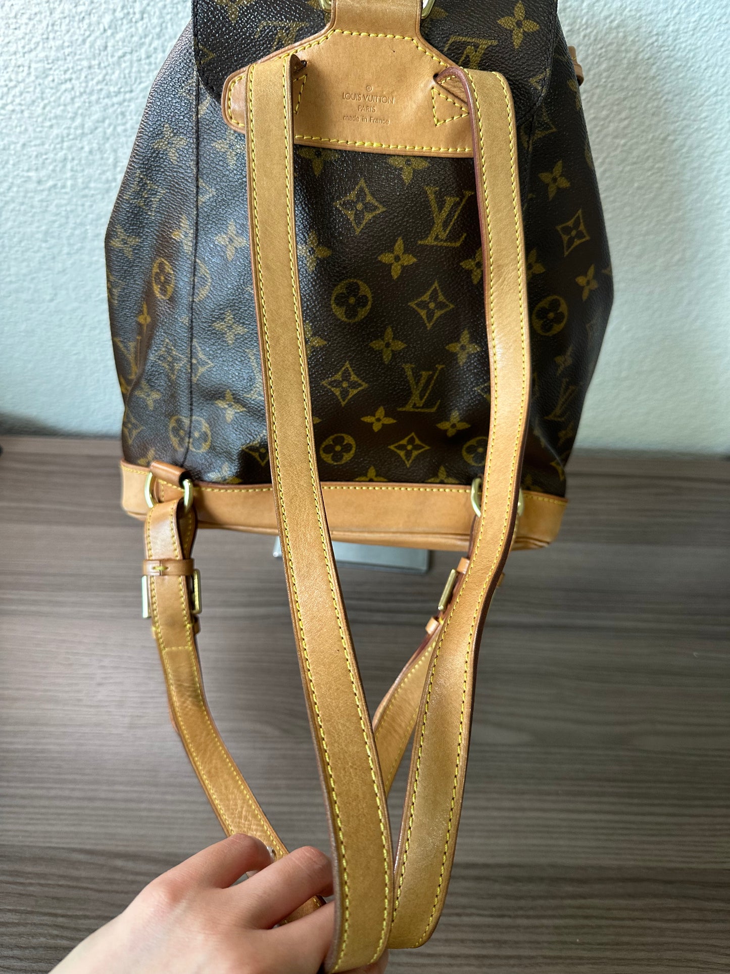 Pre-owned Authentic Louis Vuitton Montsouris MM Monogram Backpack Bag