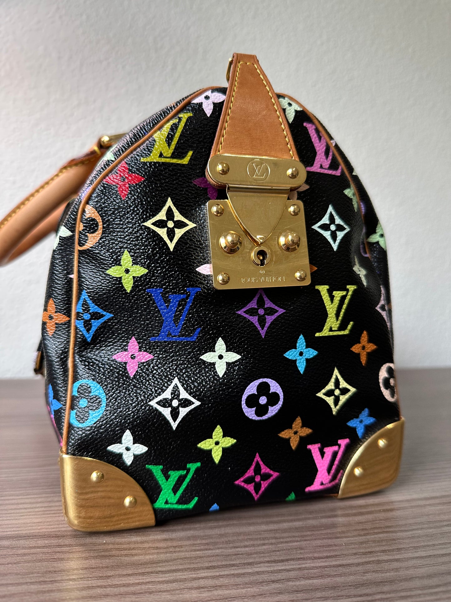 Pre-owned Authentic Louis Vuitton Speedy 30 Monogram Multicolor Black Handbag