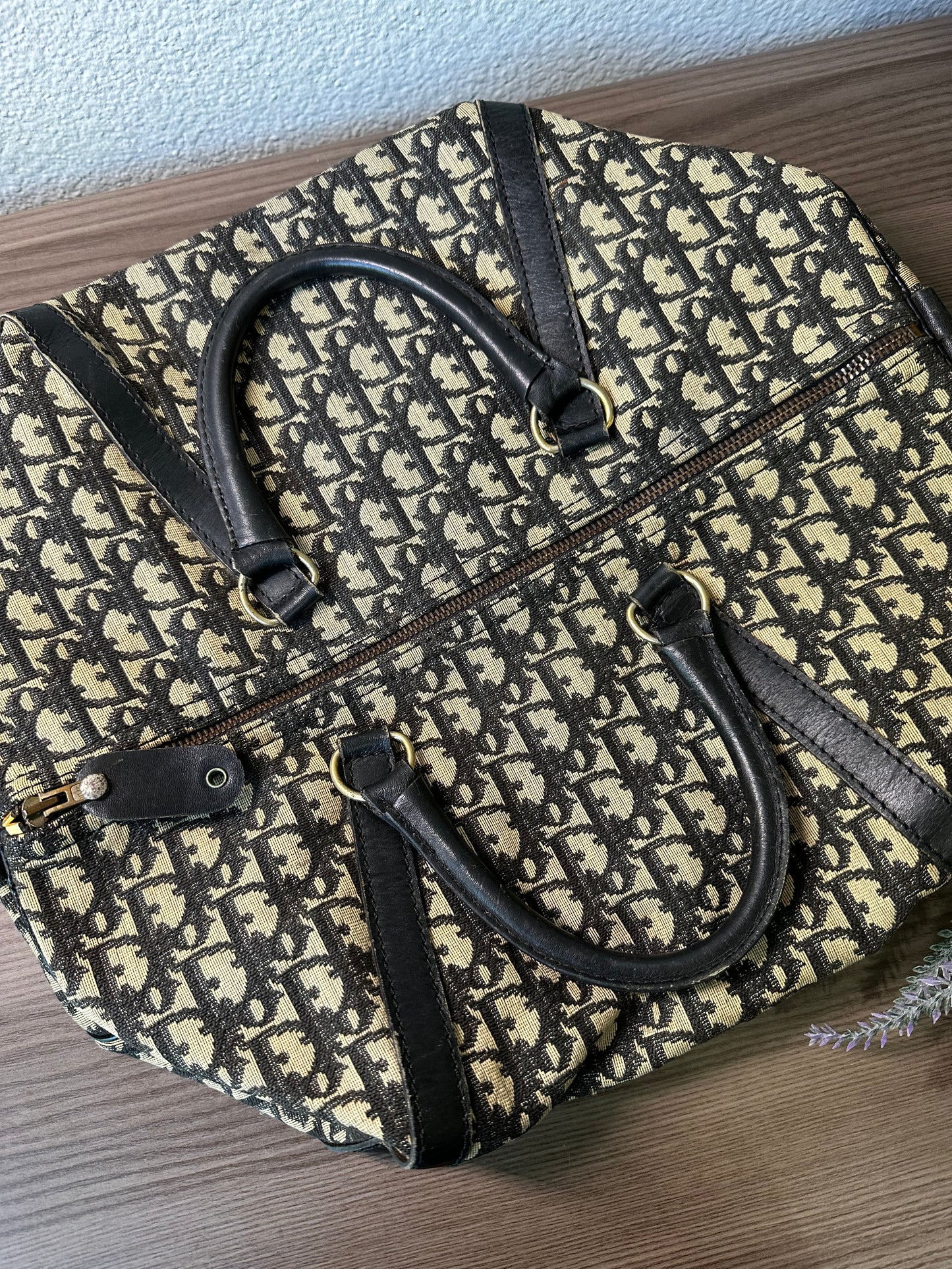 Pre-owned Authentic Christian Dior Trotter Boston Monogram Duffle / Handbag
