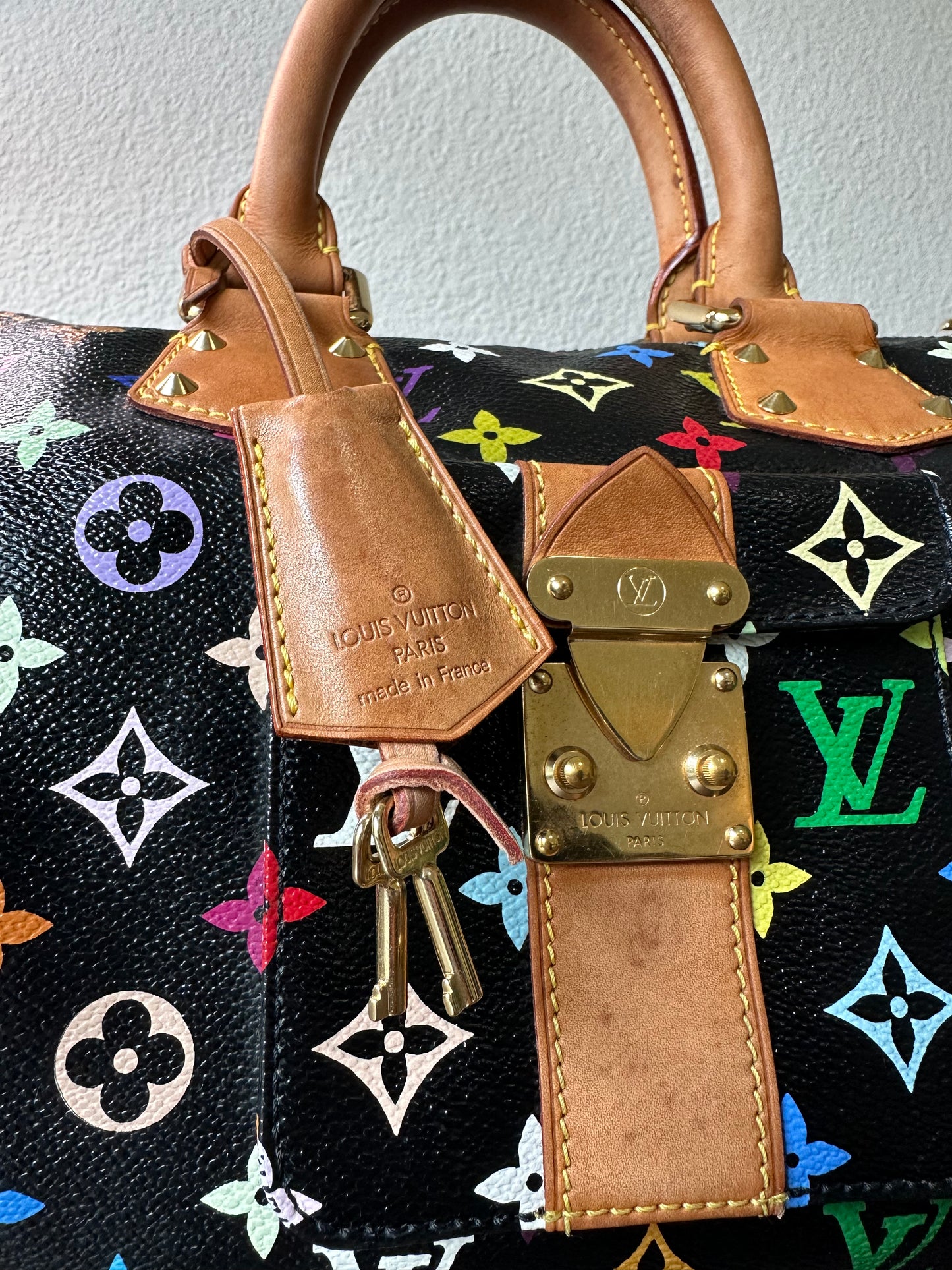Pre-owned Authentic Louis Vuitton Speedy 30 Monogram Multicolor Black Handbag