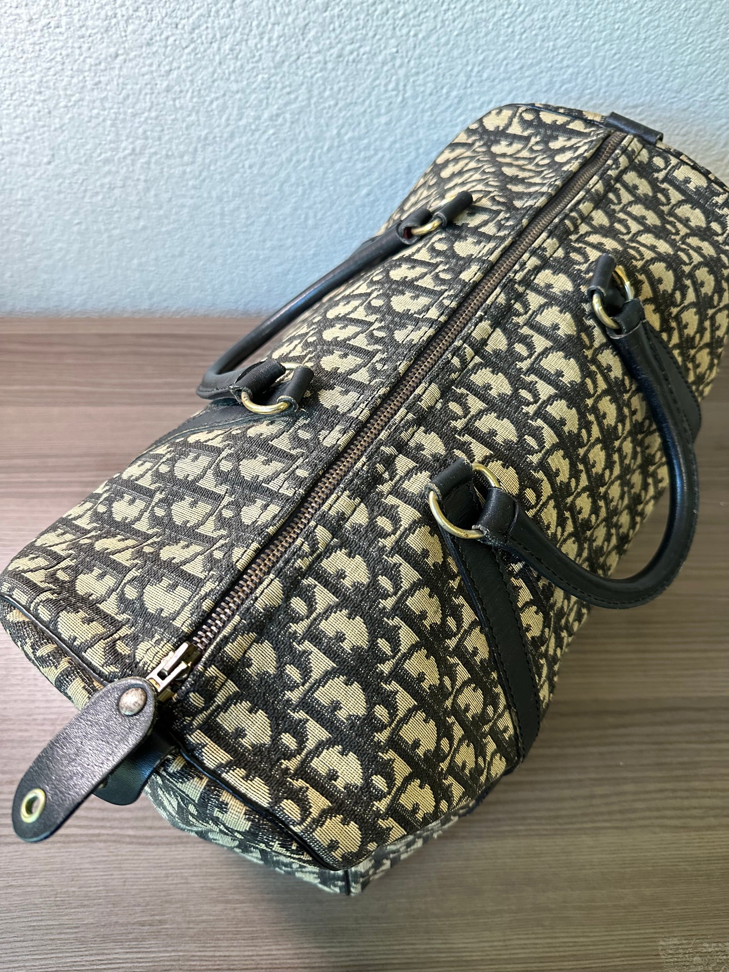 Pre-owned Authentic Christian Dior Trotter Boston Monogram Duffle / Handbag
