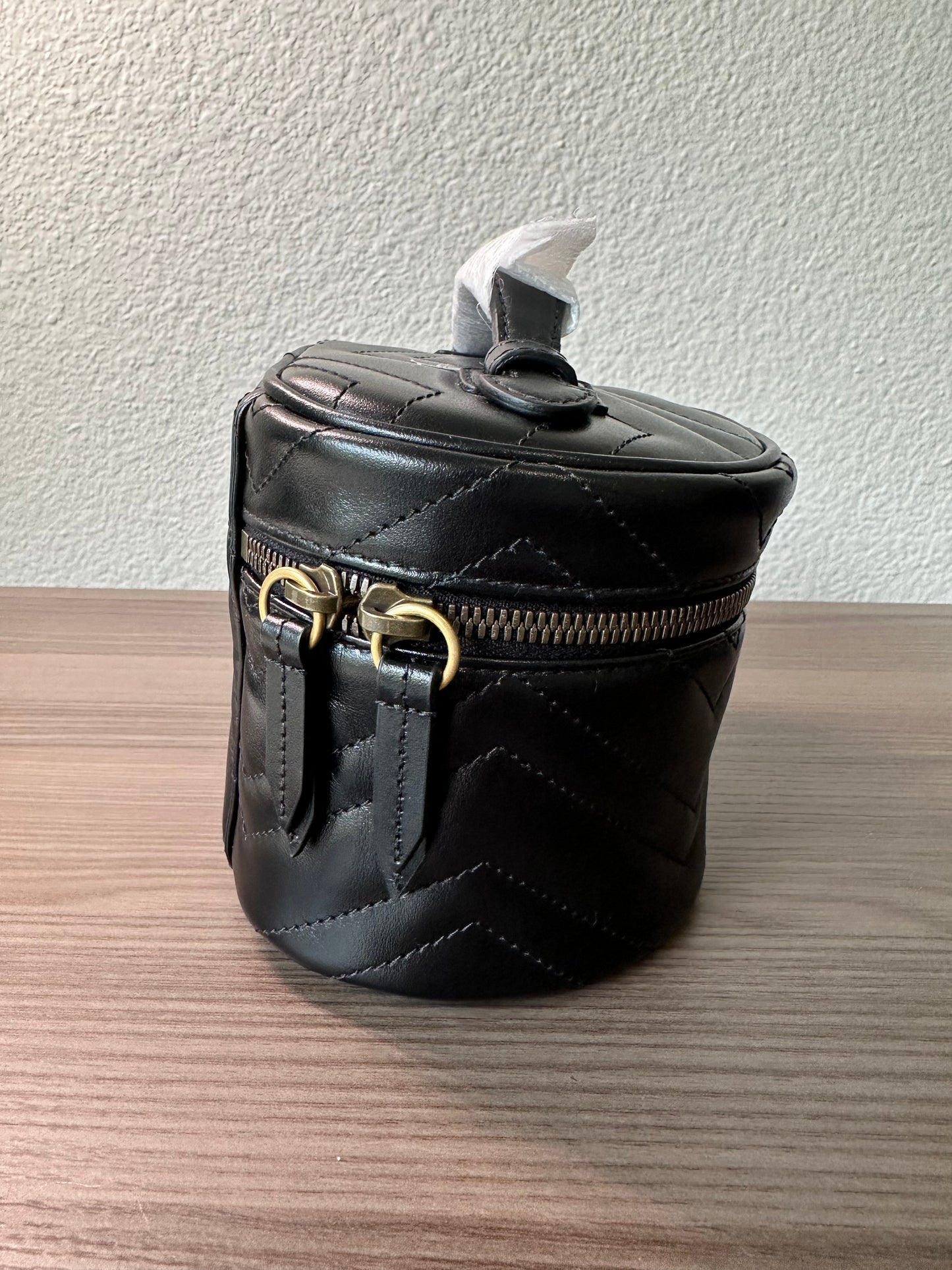 GUCCI GG Marmont Top Handle Mini Black Cosmetic Case