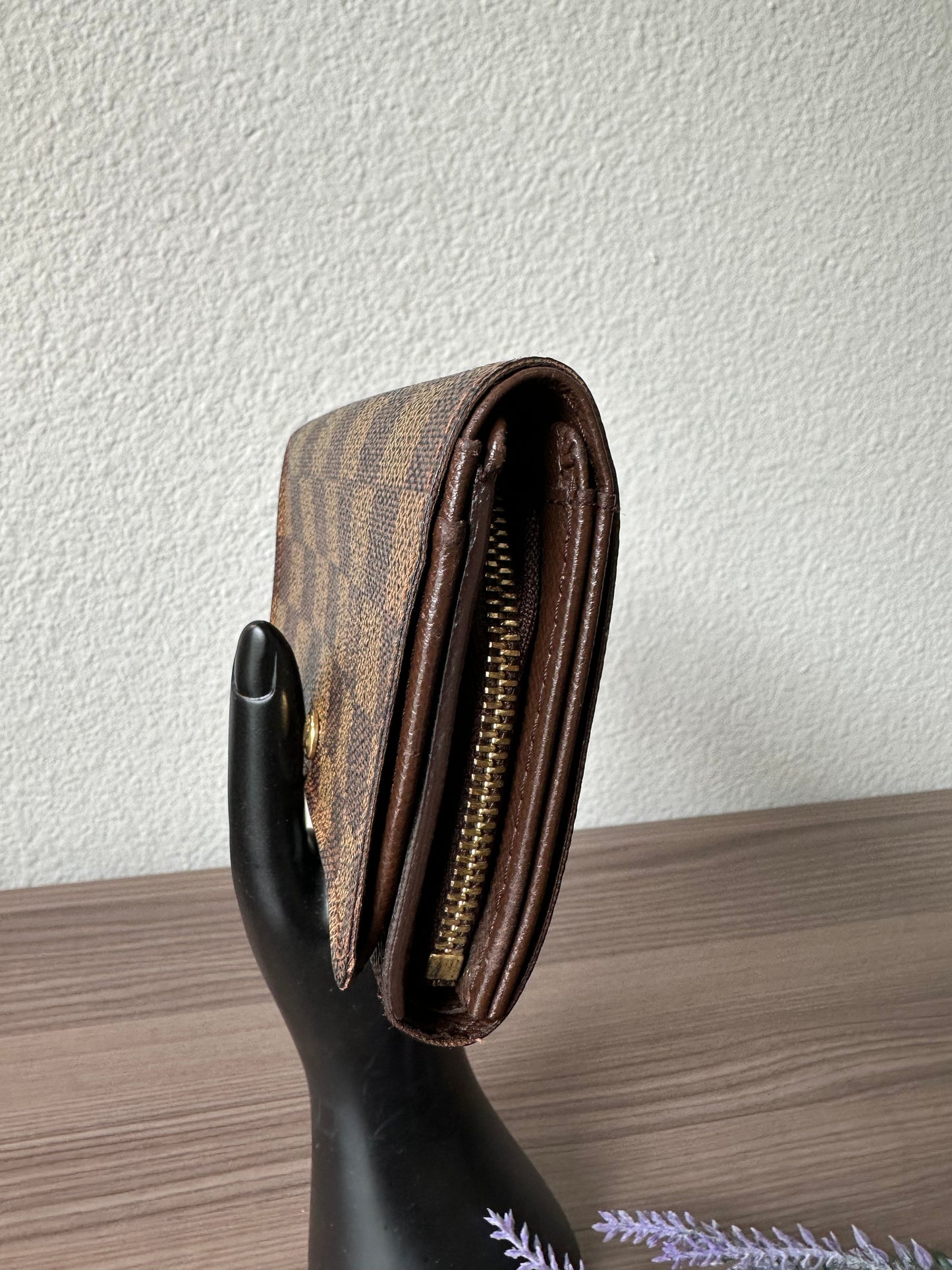 Pre-owned Authentic Louis Vuitton Porte Monnaie Billet Damier Ebene Wallet