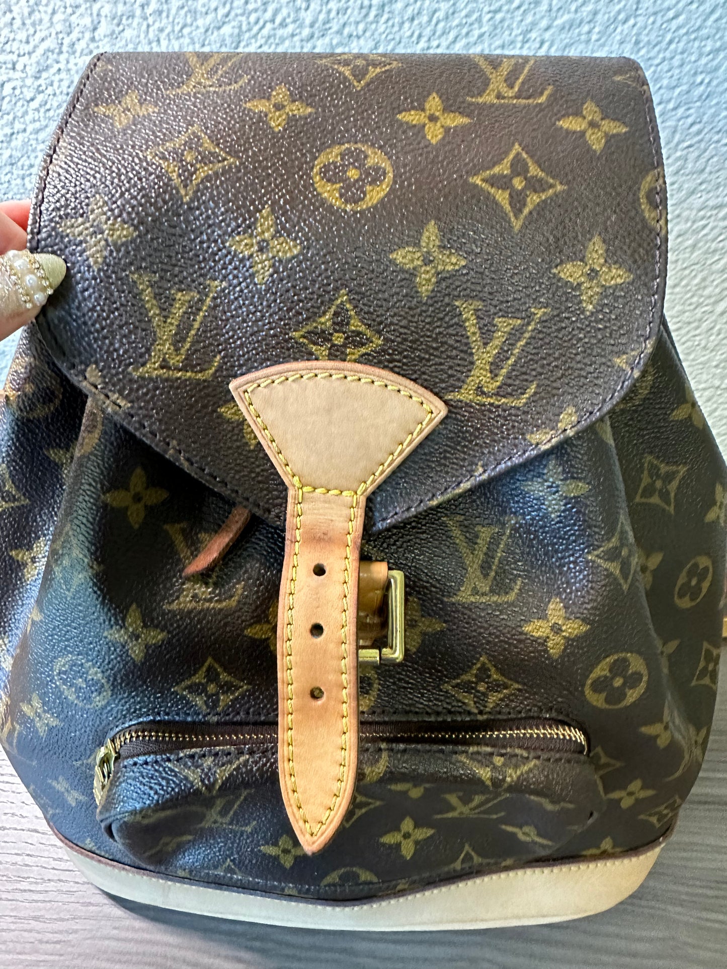 Pre-owned Authentic Louis Vuitton Montsouris MM Monogram Backpack Bag