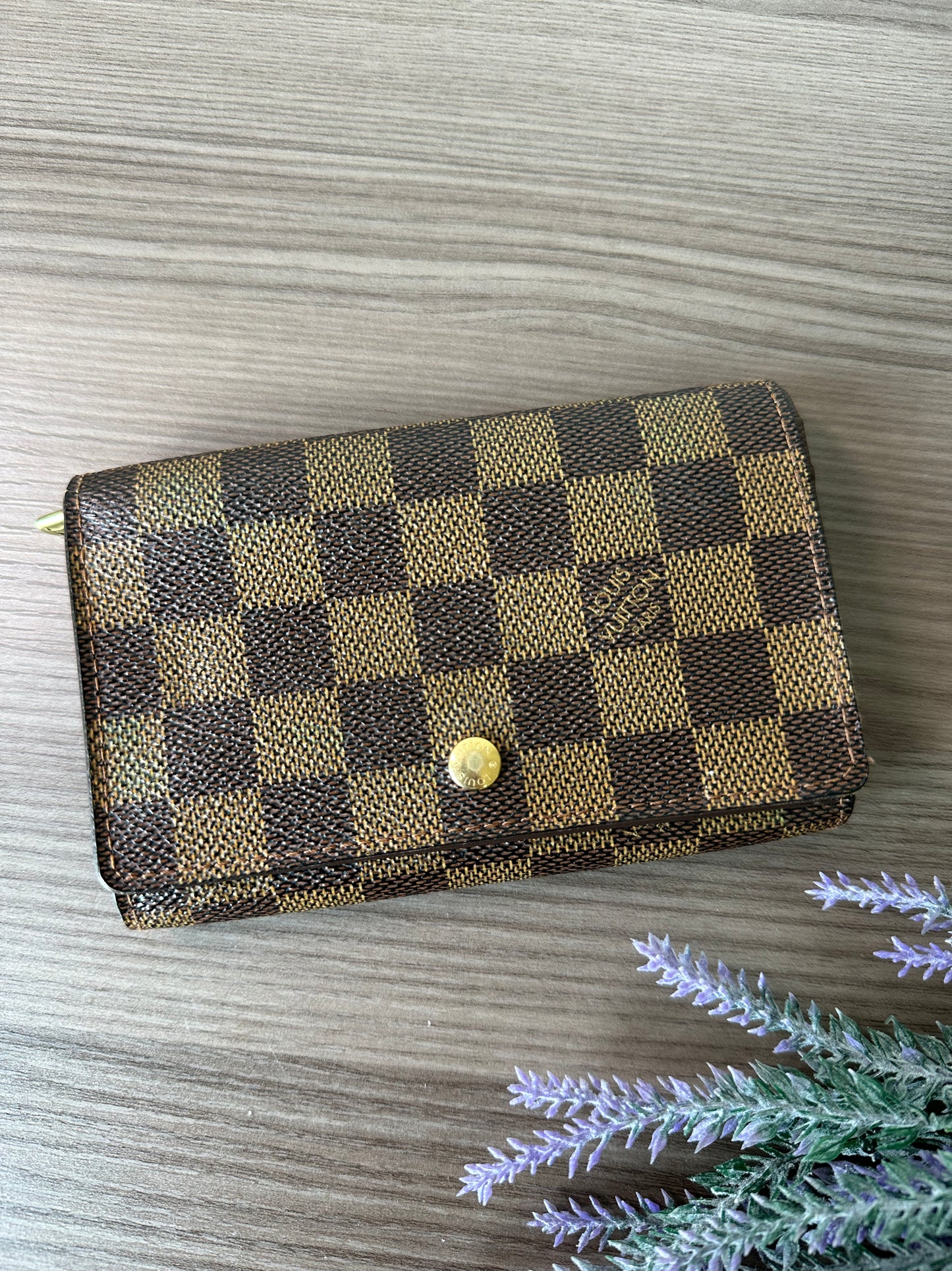 Pre-owned Authentic Louis Vuitton Porte Monnaie Billet Damier Ebene Wallet