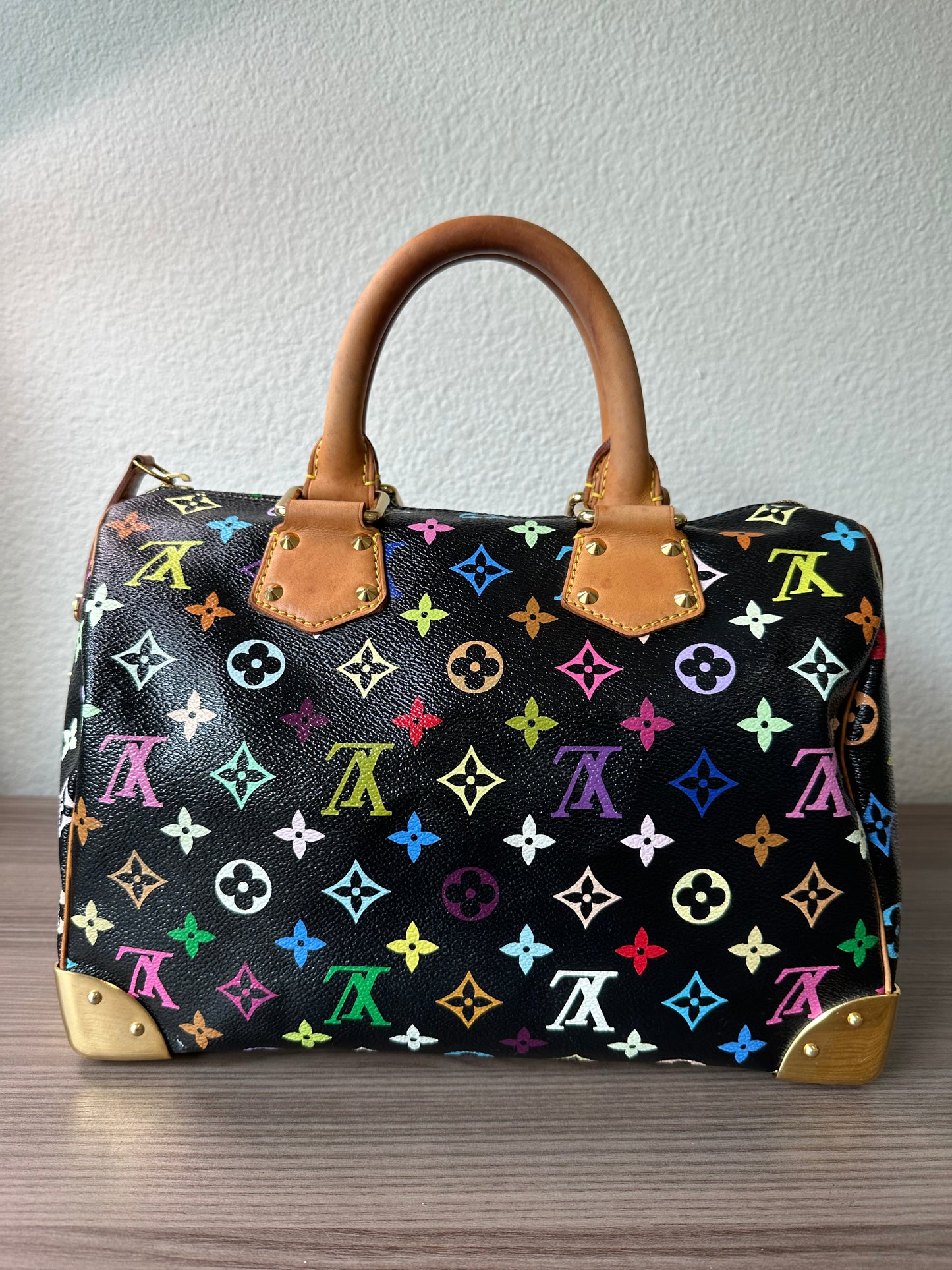 Pre-owned Authentic Louis Vuitton Speedy 30 Monogram Multicolor Black Handbag