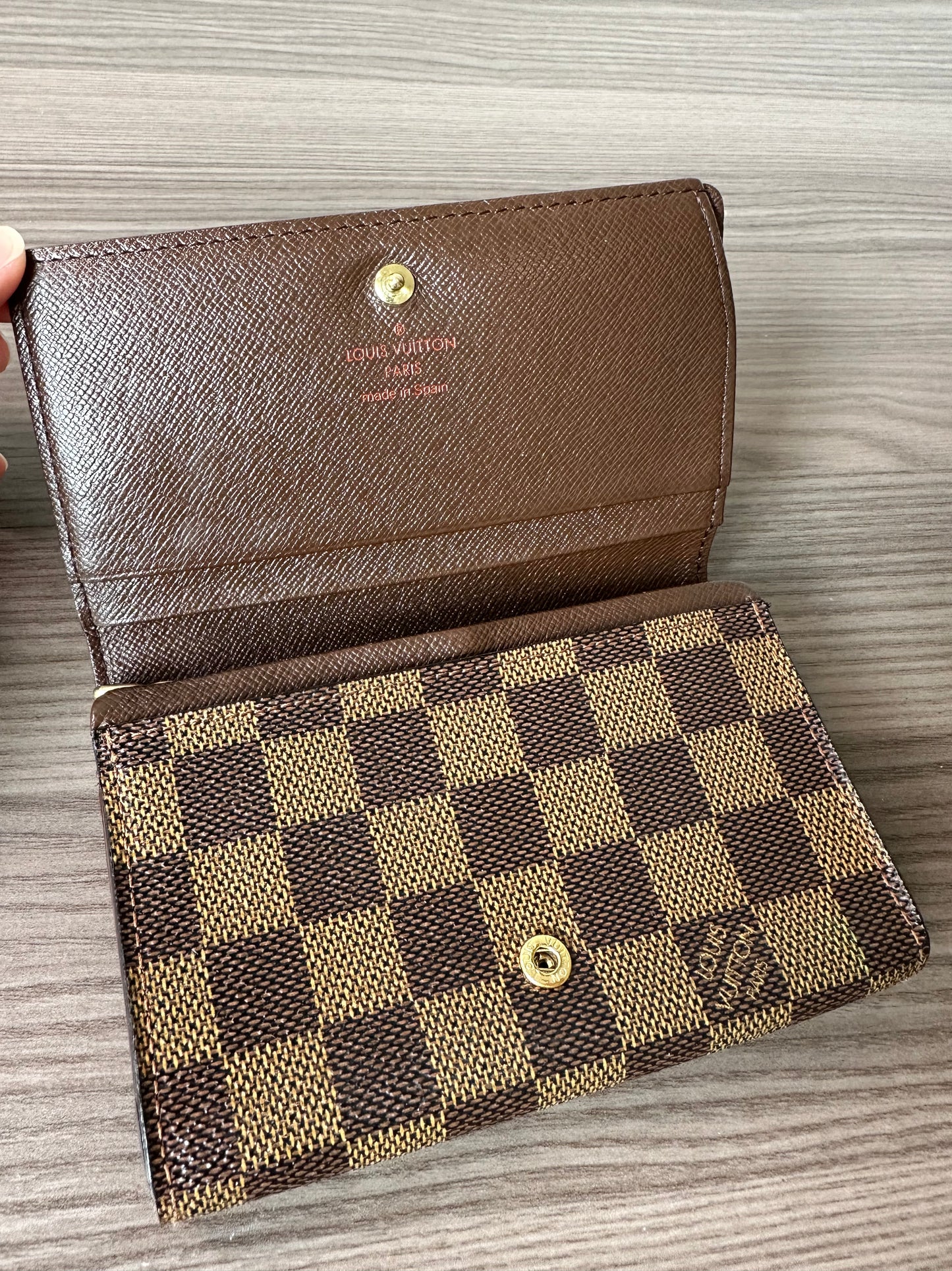 Pre-owned Authentic Louis Vuitton Porte Monnaie Billet Damier Ebene Wallet