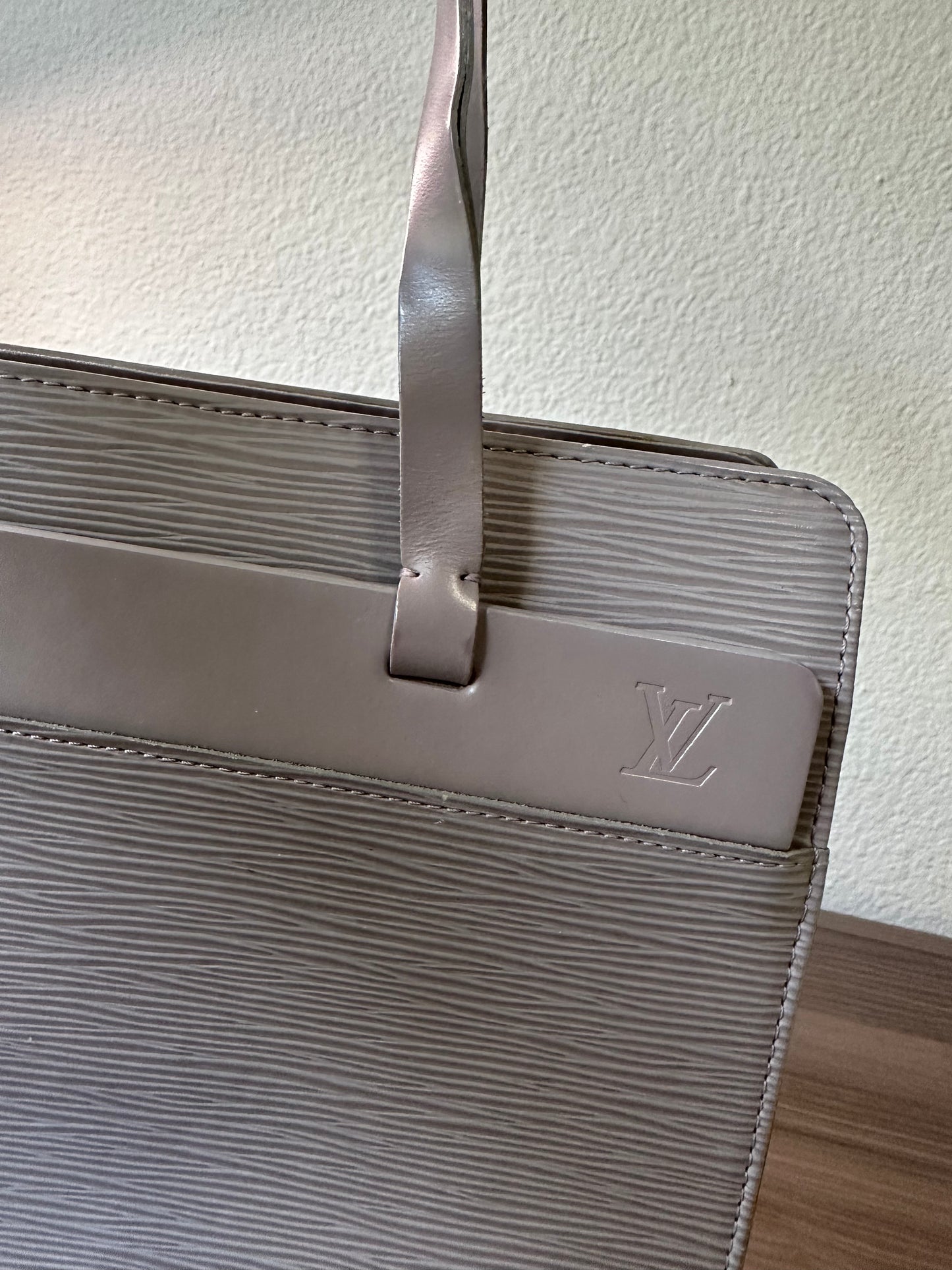 Pre-owned Authentic Louis Vuitton Croisette PM Grey Epi Shoulder Bag
