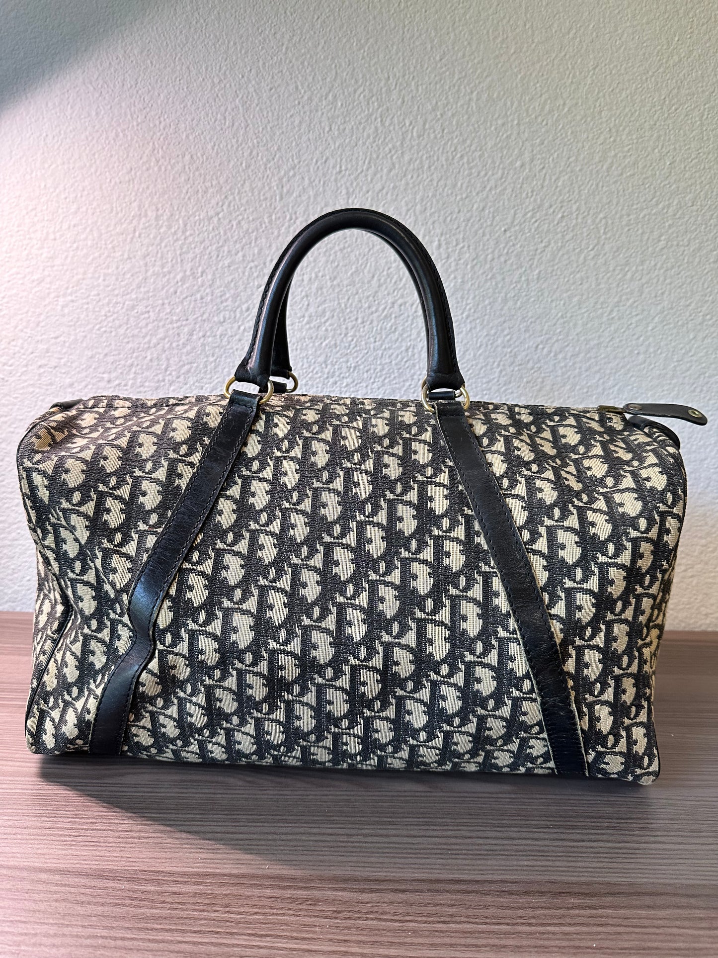 Pre-owned Authentic Christian Dior Trotter Boston Monogram Duffle / Handbag
