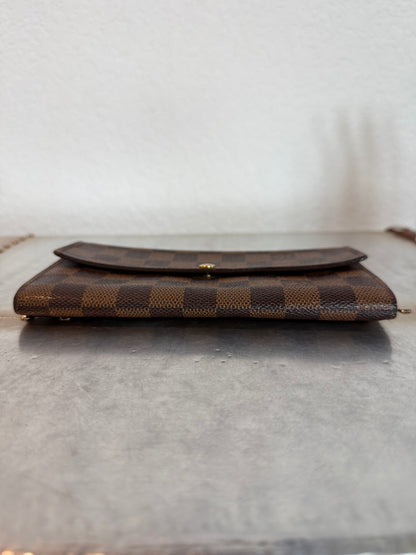 Pre-owned Authentic Louis Vuitton Pochette Monnaie Damier Ebene Long Wallet