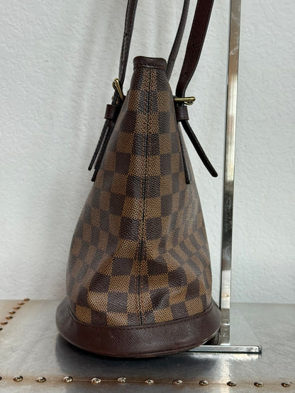 Pre-owned Authentic Louis Vuitton Bucket Damier Ebene Shoulder Bag