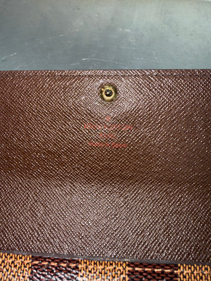 Pre-owned Authentic Louis Vuitton Portefeuille Sarah Damier Ebene Long Wallet