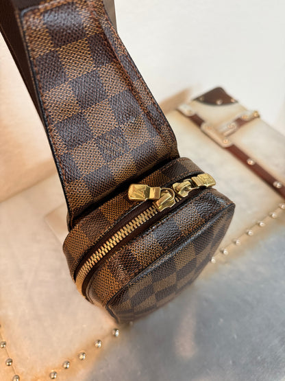 Pre-owned Authentic Louis Vuitton Damier Ebene Geronimos Body Bag