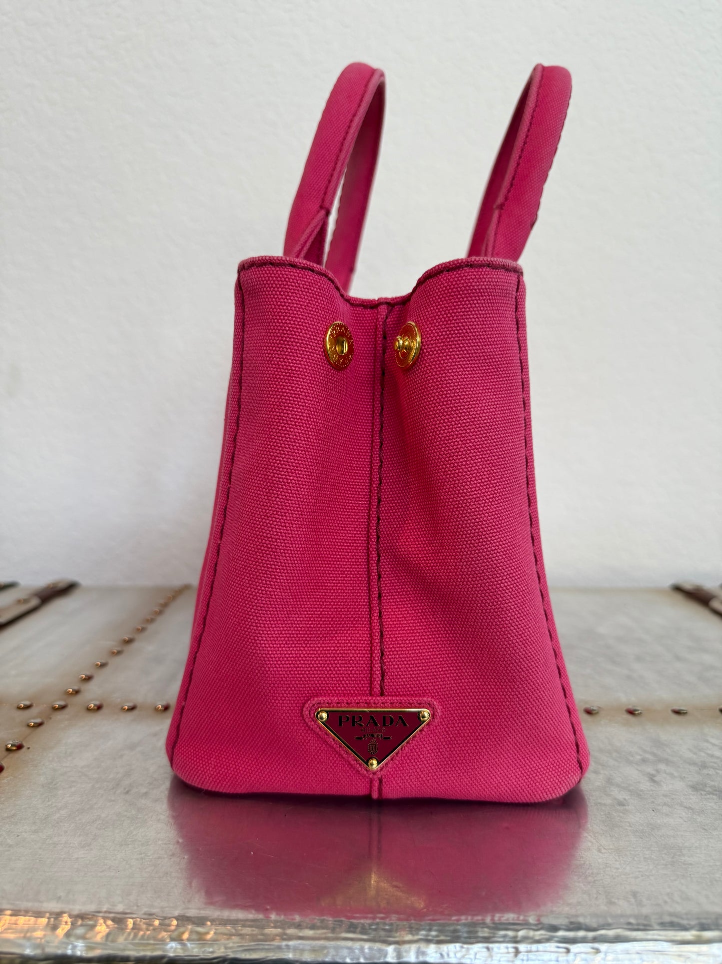 Pre-owned Authentic Prada Canapa Canvas Tote Bag