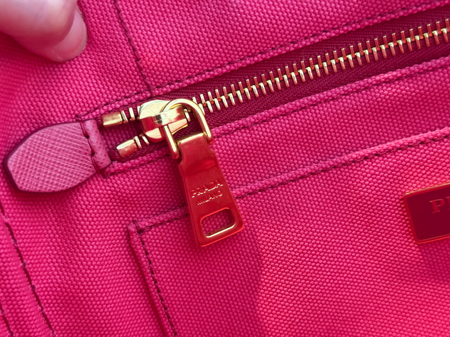 Pre-owned Authentic Prada Canapa Canvas Tote Bag