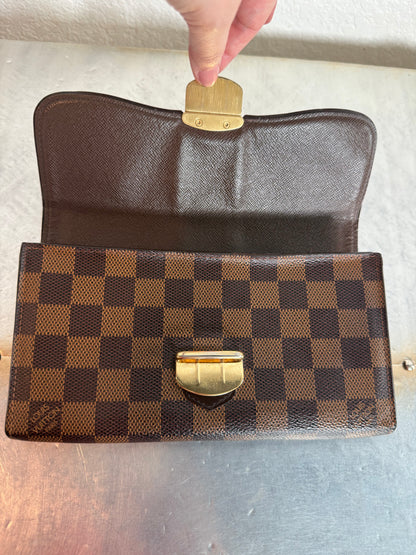 Pre-owned Authentic Louis Vuitton Sistina Damier Ebene Long Wallet