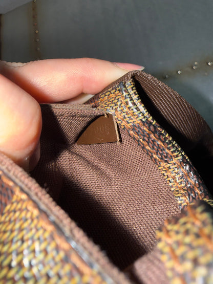 Pre-owned Authentic Louis Vuitton Damier Ebene Geronimos Body Bag