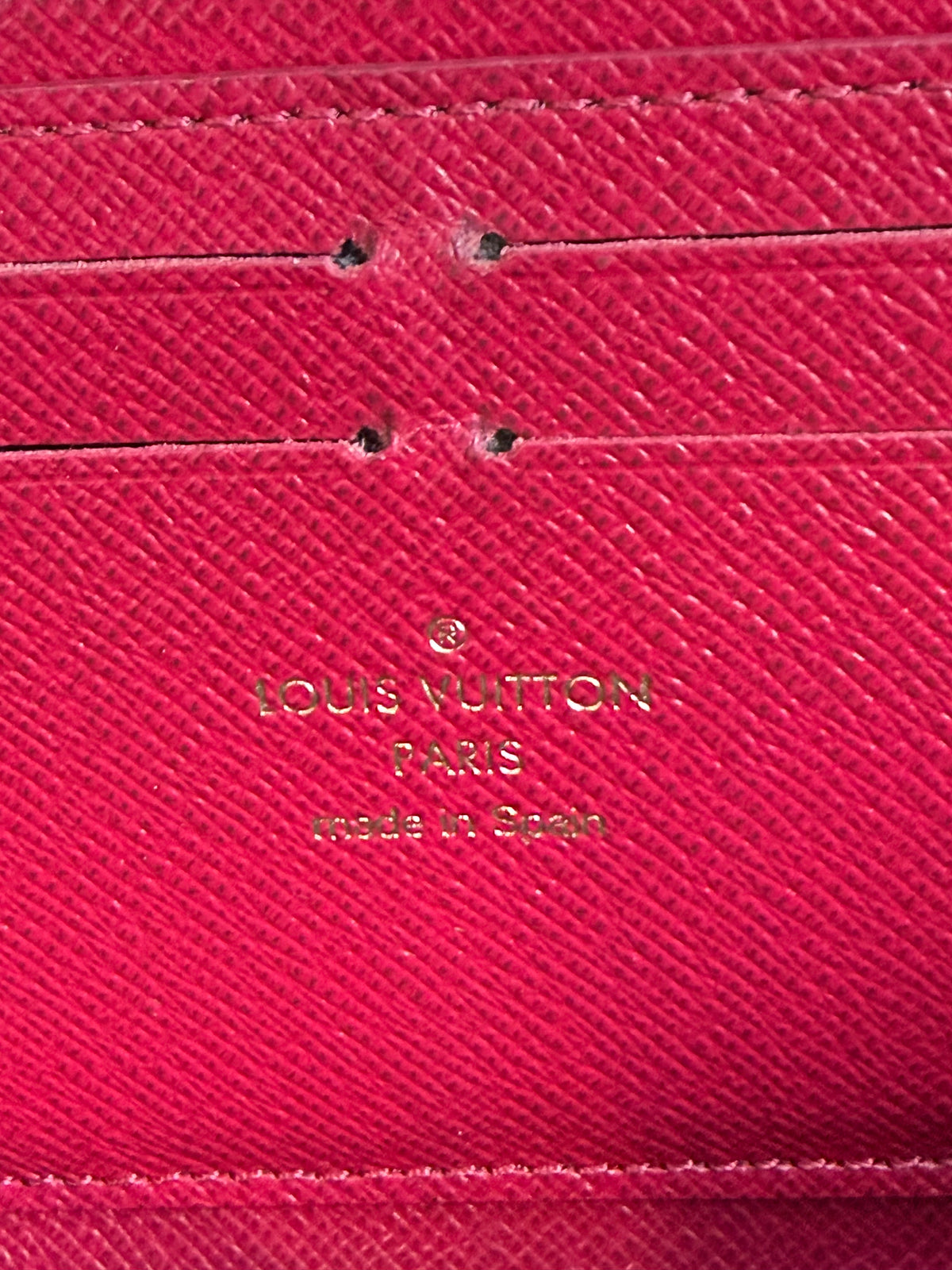 Pre-owned Authentic Louis Vuitton Damier Ebene Pink Clemence Zippy Long Wallet