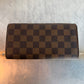 Pre-owned Authentic Louis Vuitton Portefeuille Sarah Damier Ebene Long Wallet